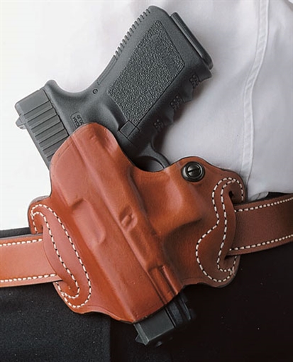 DESANTIS MINI SLIDE HOLSTER OWB RH LEATHER M&P 9/40 TAN 086TAL7Z0