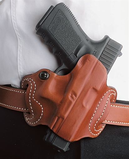 DESANTIS MINI SLIDE HOLSTER OWB RH LEATHER S/A XD 4" TAN 086TA88Z0