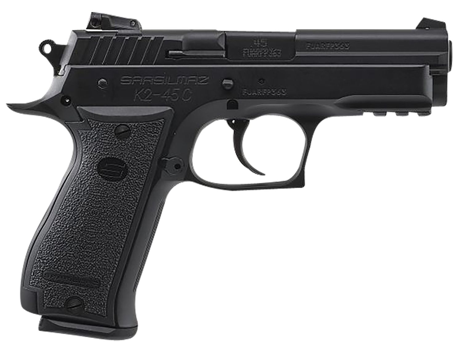 SAR USA K2 Compact Pistol K245CBL, 45 ACP, 4.70in, Serrated Slide & Polymer Grips, Black Oxide Finish, 13 Rds