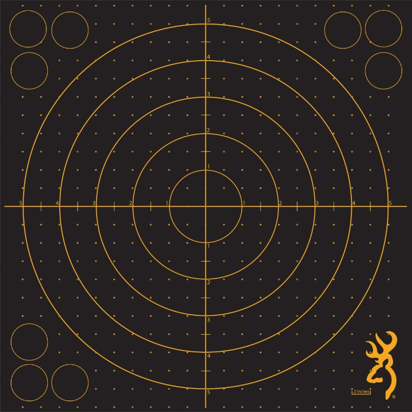 Browning Easy Spot Paper Target- Circles Black 6pk #129124