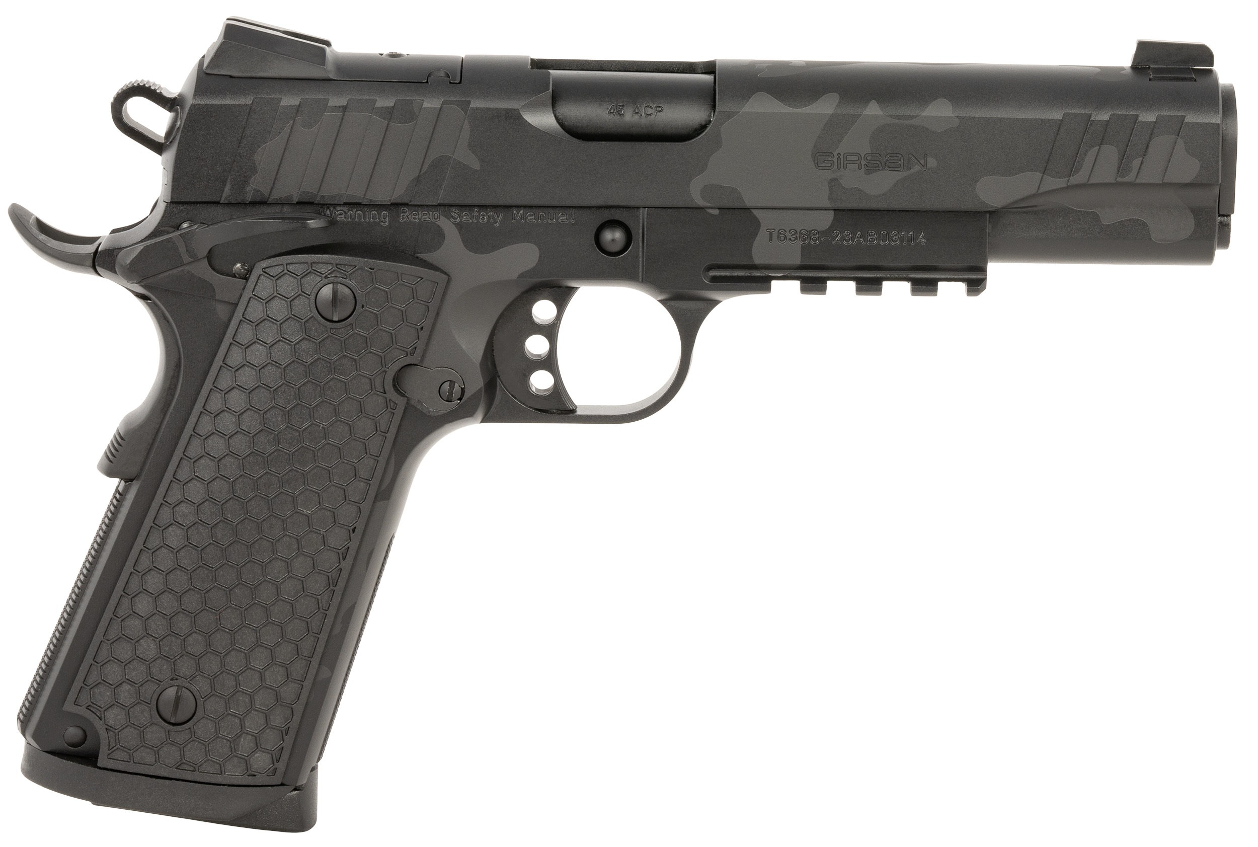 EAA MC1911 S Influencer Optic Ready Pistol 391157, 45 ACP, 5in, Black Polymer Grips, Black Camo Finish, 8 Rds