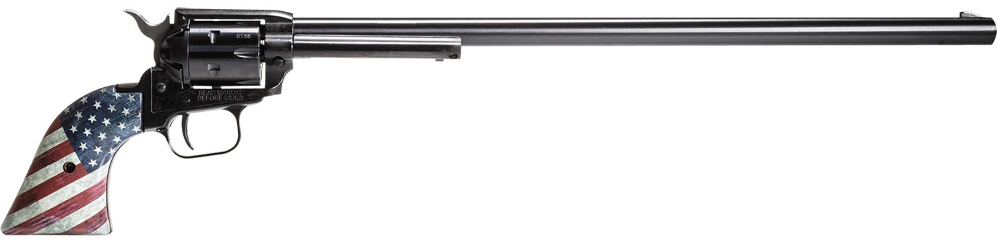 Heritage Rough Rider Revolver RR22B16USFLAG, 22 LR, 16", US Flag Grips, Black Oxide Finish, 6 Rds