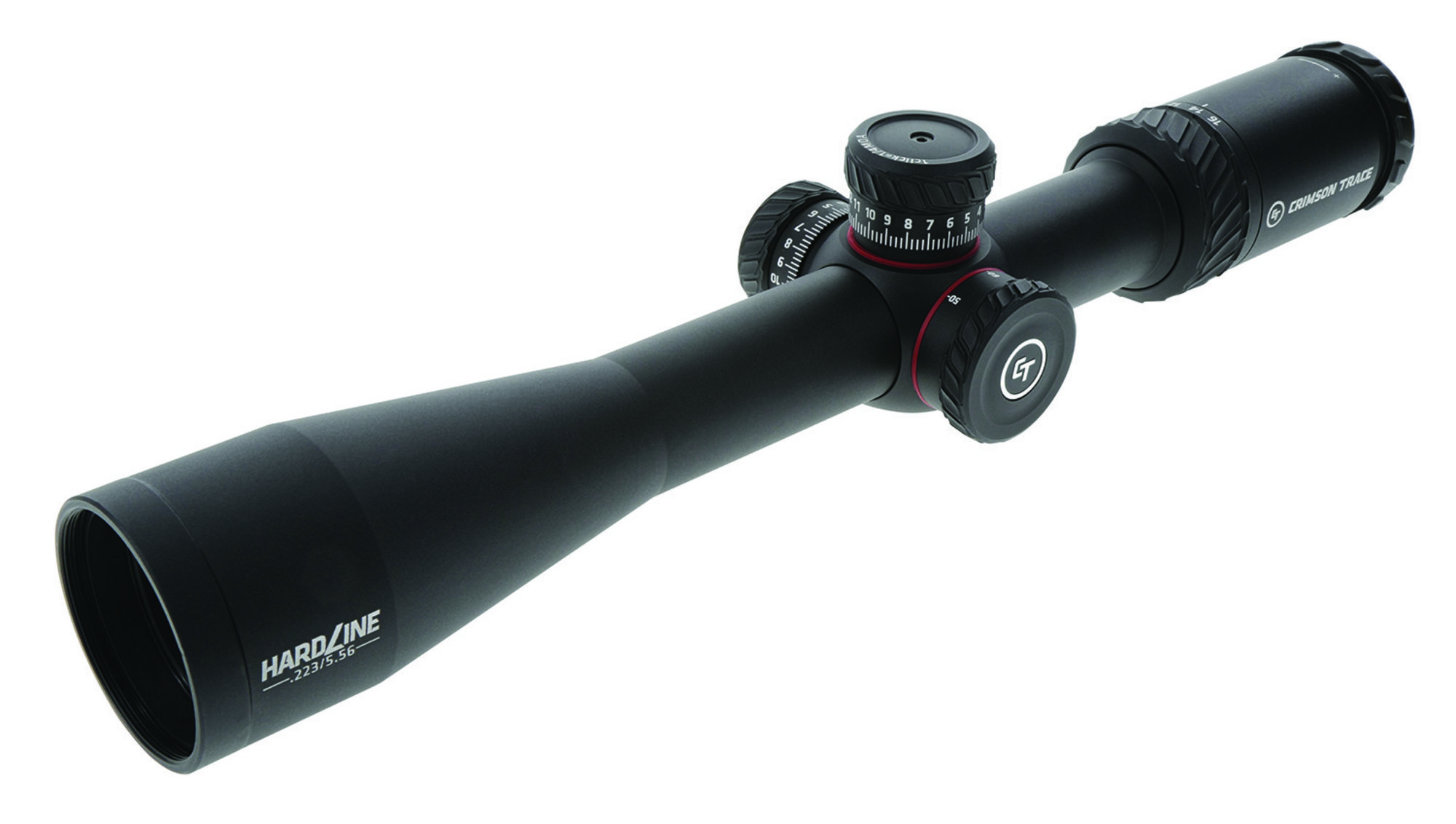 Crimson Trace Hardline Rifle Scope 0101180, 4-16x, 42mm Obj, 30mm Tube, Black, BDC 223/5.56 Reticle