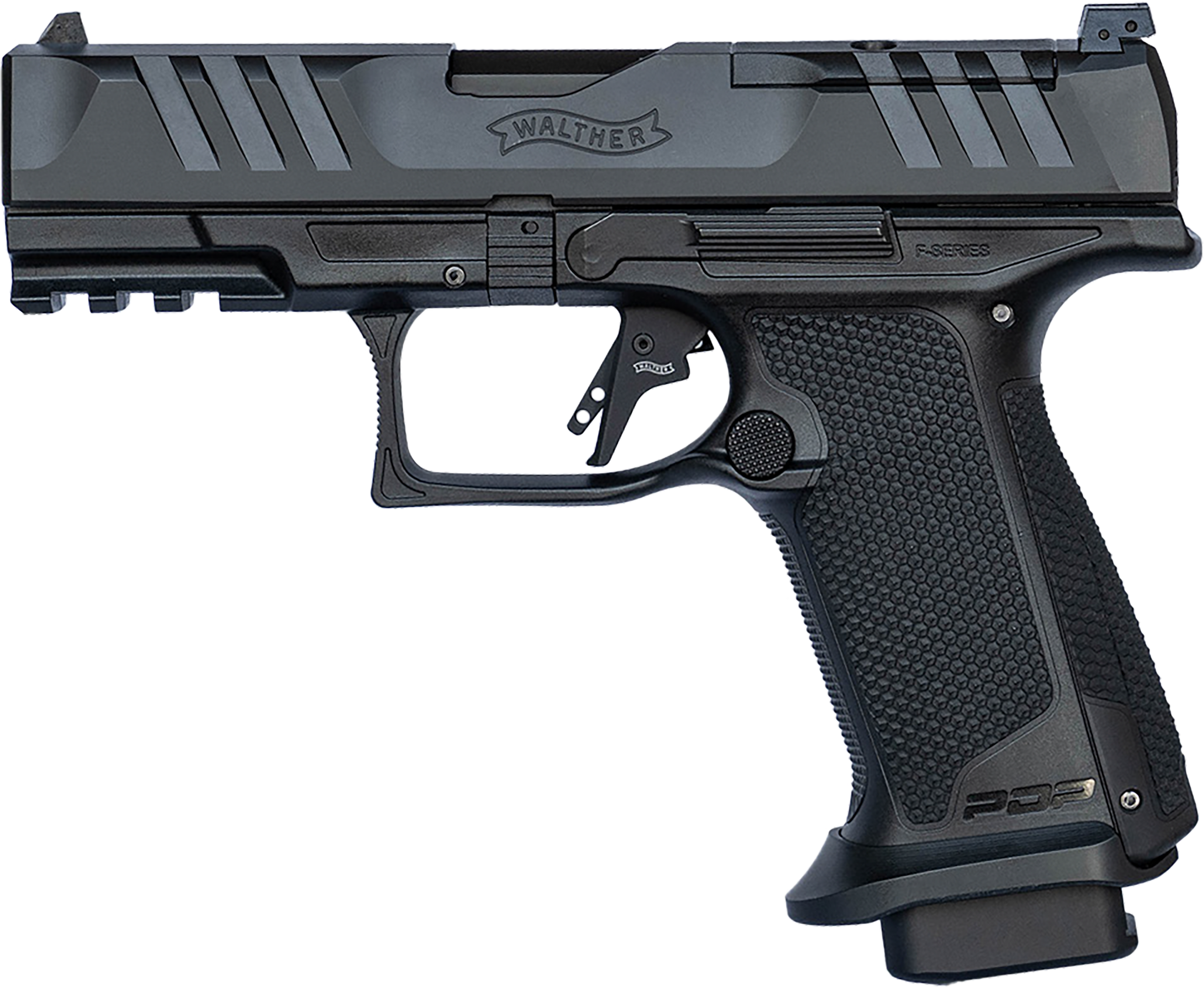 Walther PDP F-Series Pro Optic Ready Pistol 4796040, 9mm Luger, 4in, Medium Backstrap Grips, Black Finish, 18 Rds