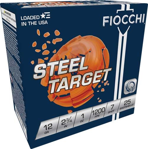 FIOCCHI STEEL 12GA 2.75" 1OZ #7 1200FPS 250RD CASE LOT 12SLR7