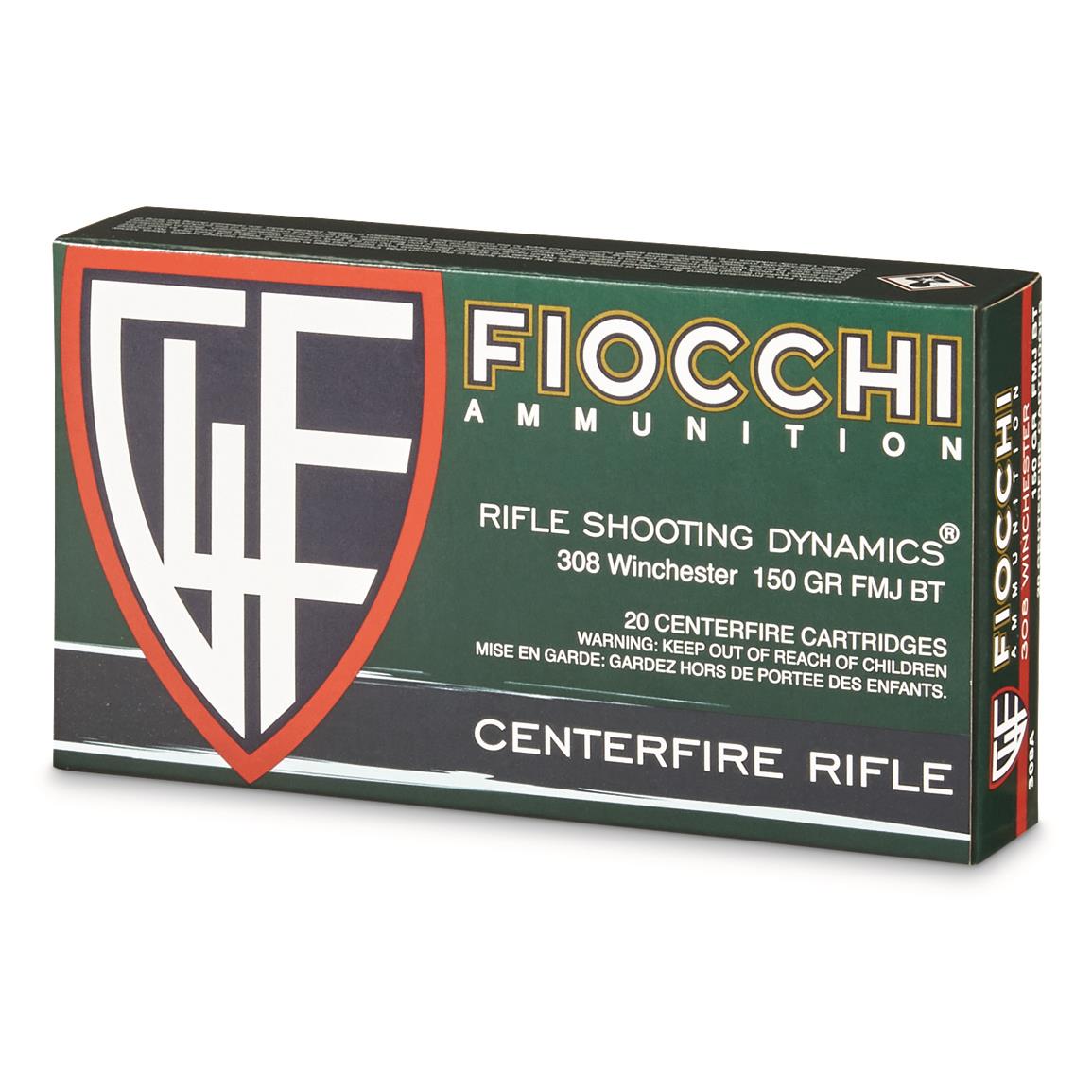 Fiocchi .308 Winchester 150gr FMJ-BT 20rd Box #308A