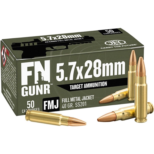 FN SS201 Target Handgun Ammunition 5.7x28mm 40gr FMJ 1700 fps 500/ct Case 10700031