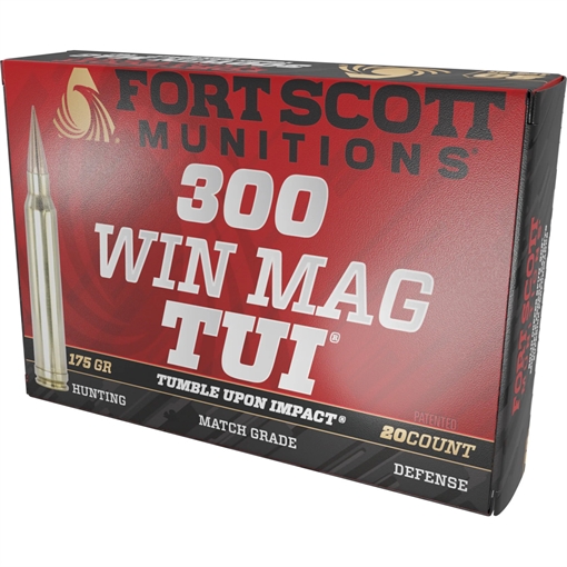 FORT SCOTT MUNITIONS LEAD FREE RIFLE AMO 300 WIN MAG 175GR TUI BRASS CASE 20-RD (10 BOX PER CASE) 300WM175SCV2 300WM-175-SCV2