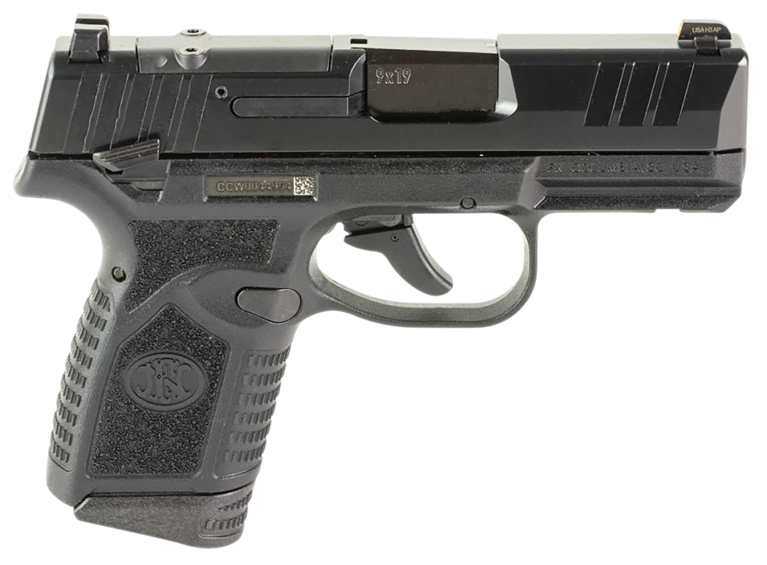 FN Herstal Reflex MRD Optic Ready Pistol 66101418, 9mm Luger, 3.30in, Black Stippled, Black Finish, 15 Rds