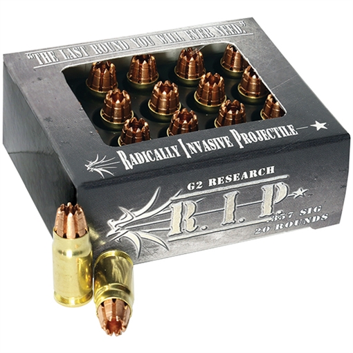 G2 RESEARCH RIP AMO 357 SIG 92GR 1340 FPS 20-RD ( 25 BOX PER CASE) G00007