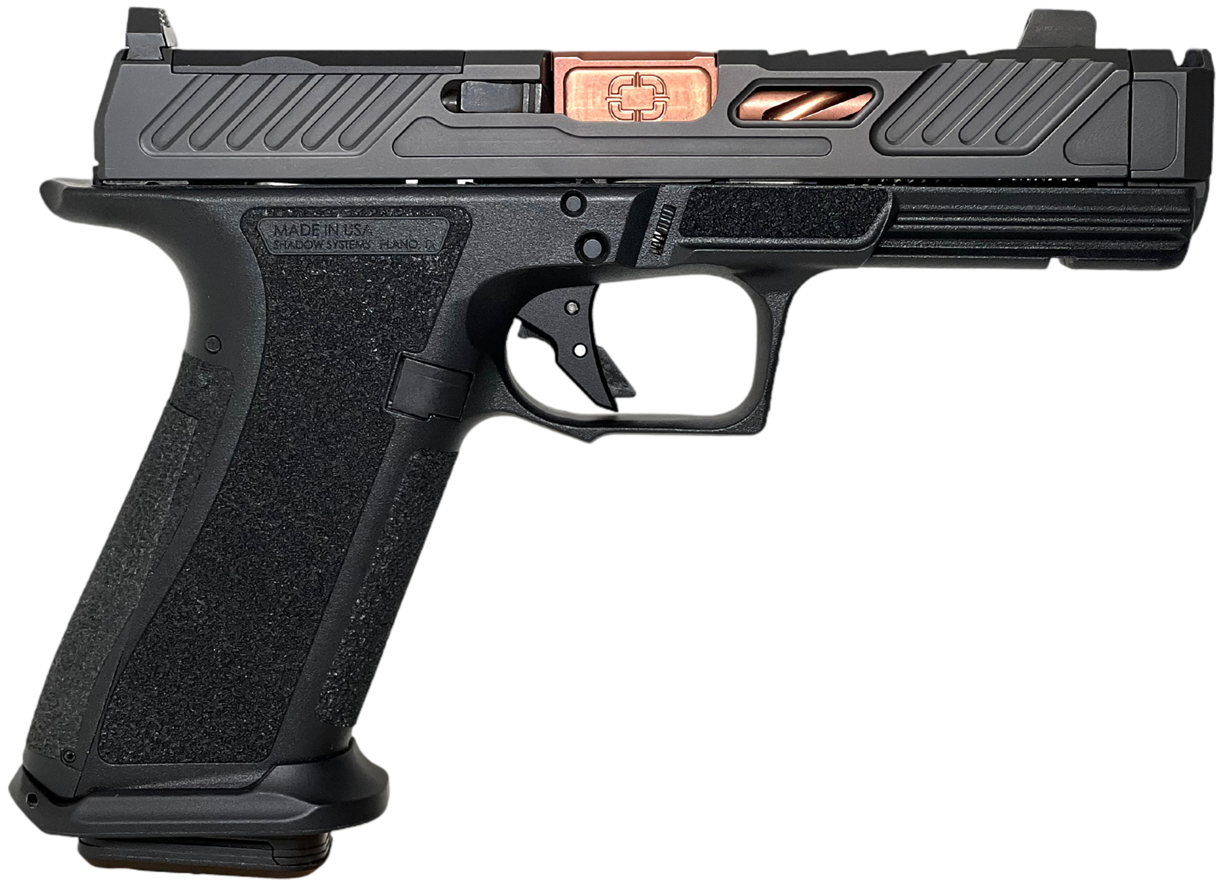 Shadow Systems XR920P Compensator Optic Ready Pistol SS3239, 9mm Luger, 4.25in, Black Interchangeable Backstrap, Black Finish, 10 Rds