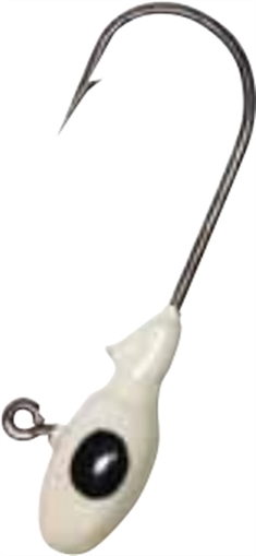 GENE LAREW 1/8oz MO GLO JIG HEAD WHITE 10BG BG18MGH43-10