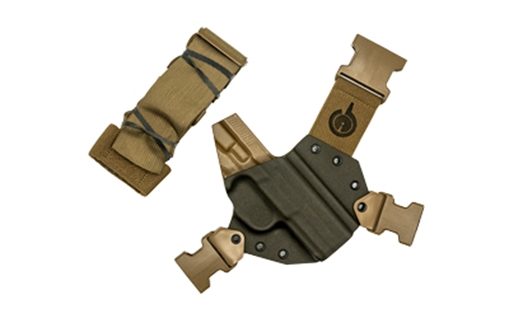 GunfightersINC Kenai Chest Holster, Kydex Shell, Nylon Harness, Fits FN FNX 45 Tactical, Gray Shell, Coyote Brown Harness, Right Hand KN-FNX45T-040221