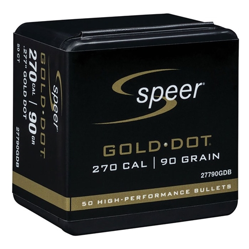 Speer Gold Dot Rifle Component Bullets .277 cal .277" 90 gr GD-SP 50/Box 27790GDB