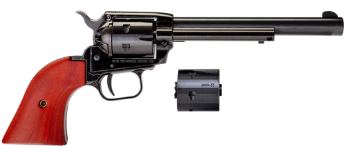 Heritage Rough Rider 22 LR/22 WMR 6 Shot, 6.5" Barrel & Frame, 2x Black Cylinders, Cocobolo Grip, Hammer/Thumb Safety, Exposed Hammer