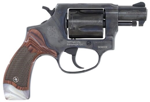 Heritage Roscoe, TALO Edition, Double/Single Action Revolver, Compact, 38 Special, 2" Barrel, Blued Finish, Black, Rosewood and Pearl Grips, Fixed Sights, 5 Rounds HR38B2RWP