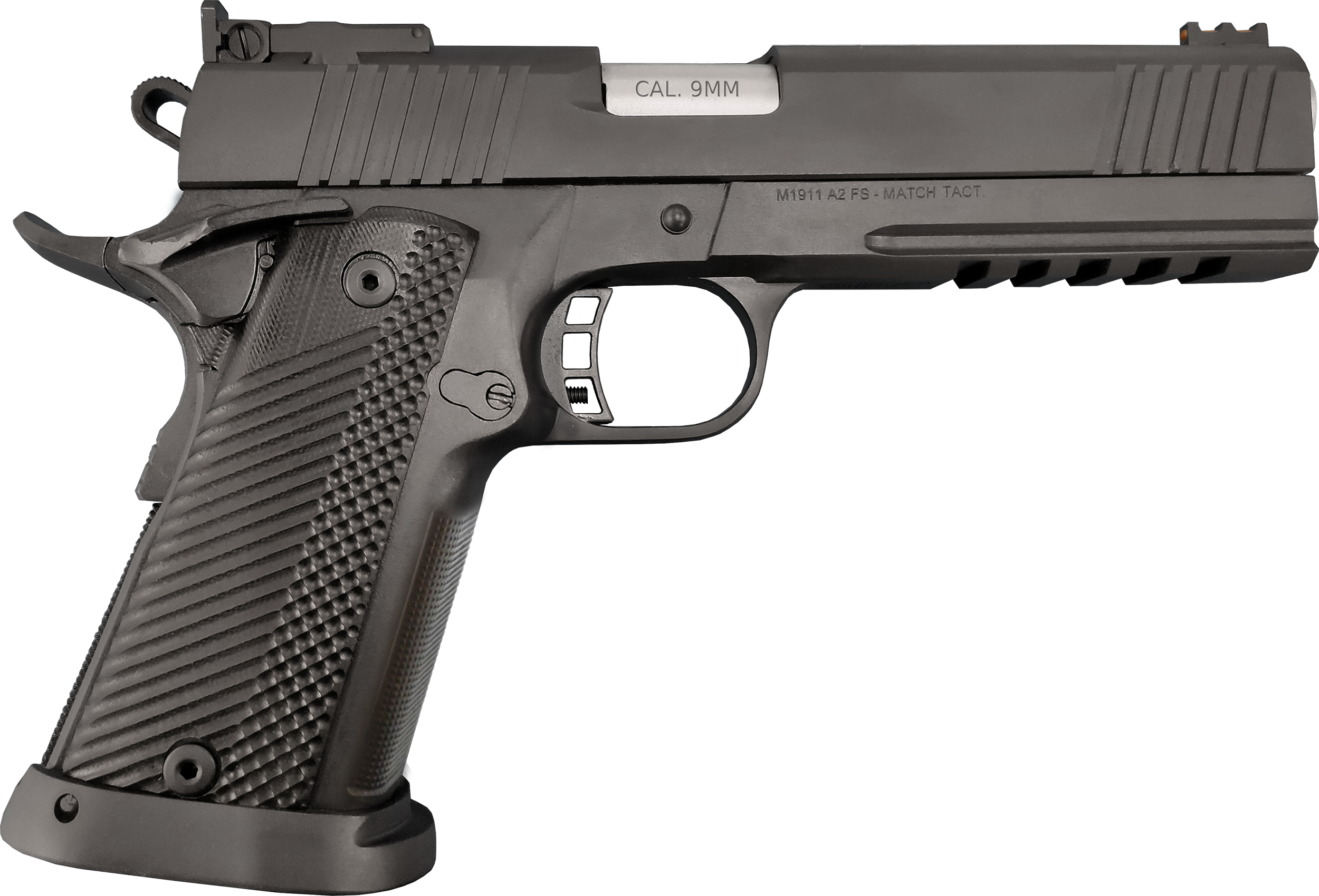 Rock Island Armory Pro Ultra Match Pistol 56645, 9mm Luger, 5in, Serrated Slide & Black G10 Grips, Black Parkerized Finish, 17 Rds