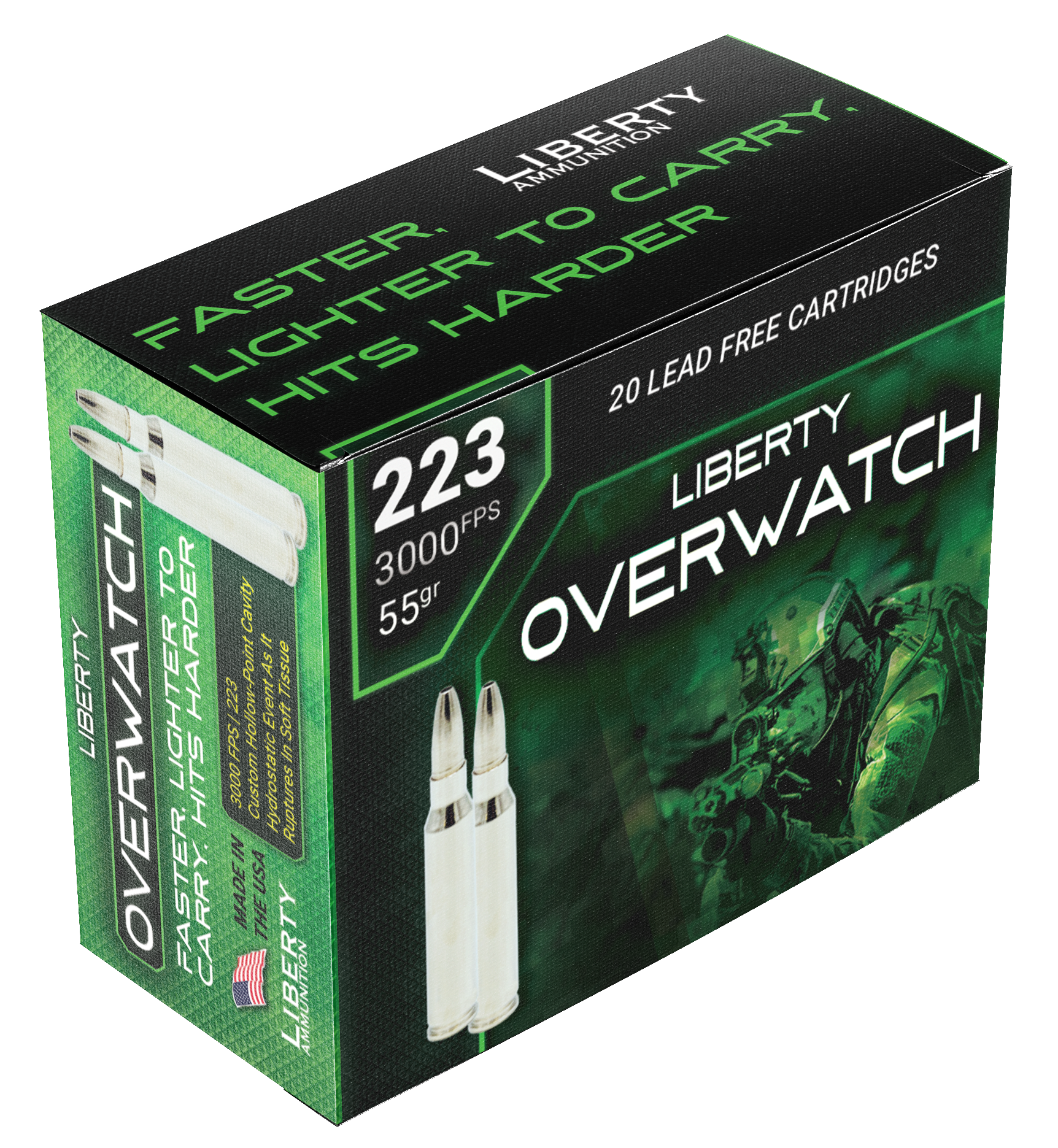 Liberty Ammunition OverWatch 223 Rem 55gr Hollow Point - Box or Case