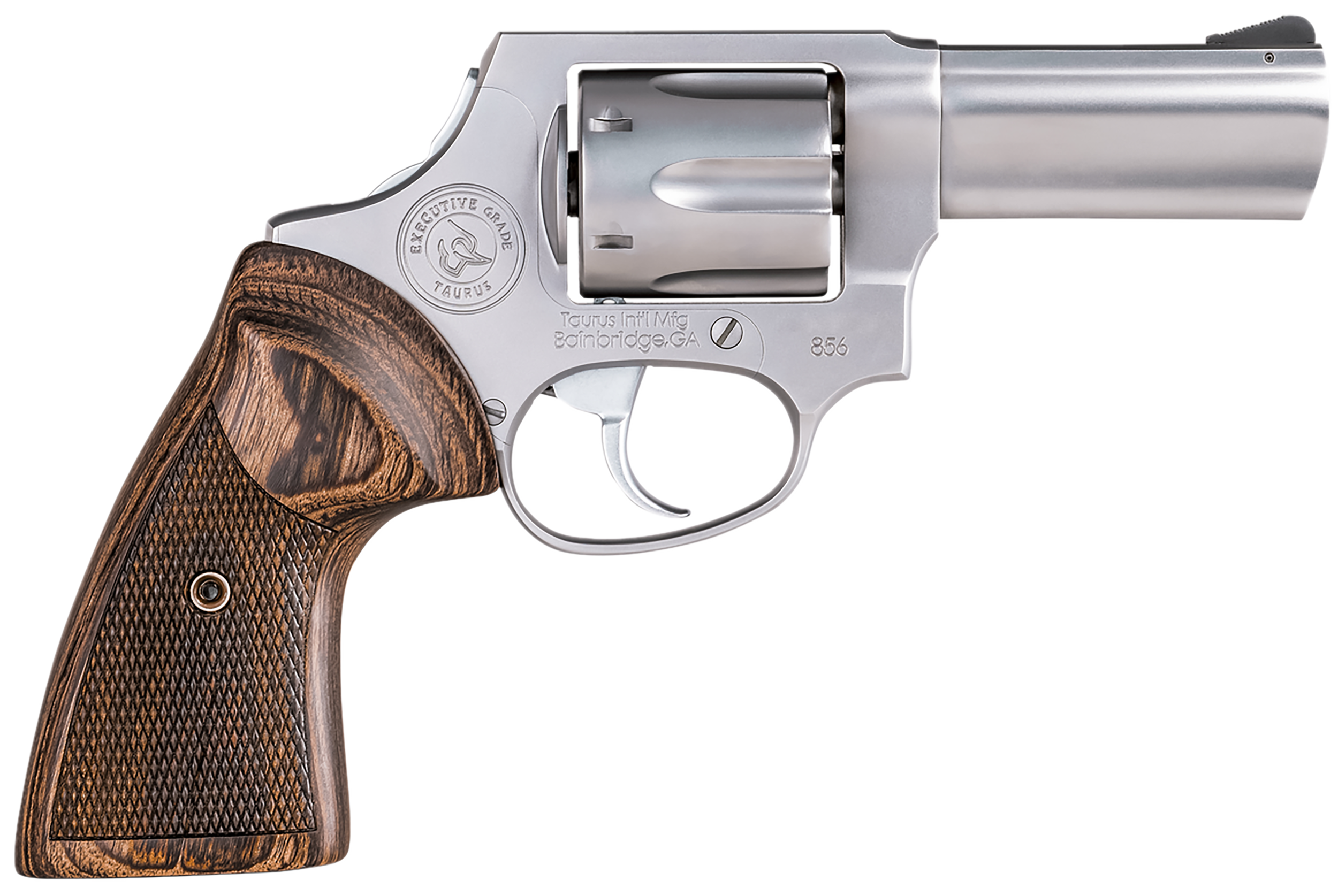 Taurus 856 Executive Grade 38 Special +P 3" 6-Rd DAO Revolver - Stainless/Wood