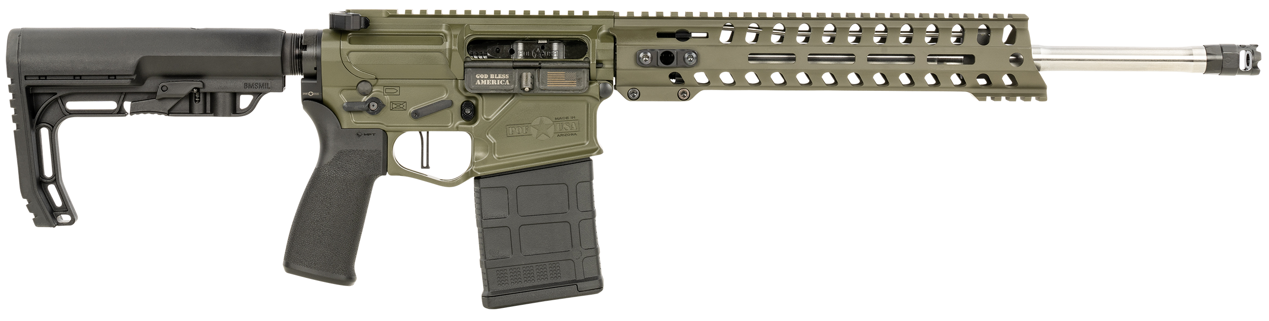 Patriot Ordnance Factory Rogue 7.62x51mm NATO 16.5" 20+1 Semi-Auto Rifle - OD Green Cerakote