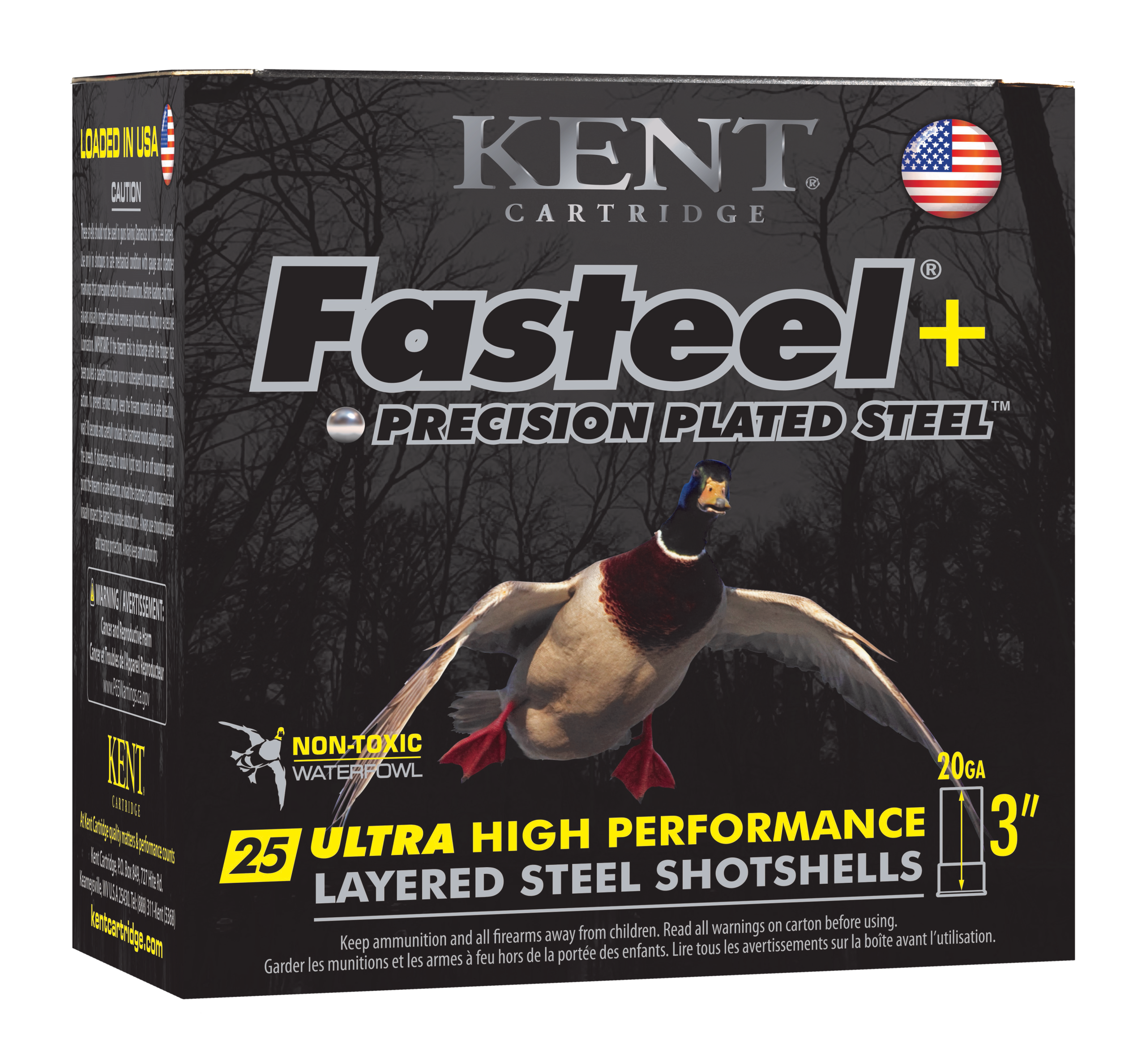 Kent Cartridge Fasteel + 20 Gauge 3" 1 oz 2x4 Shot - Box or Case