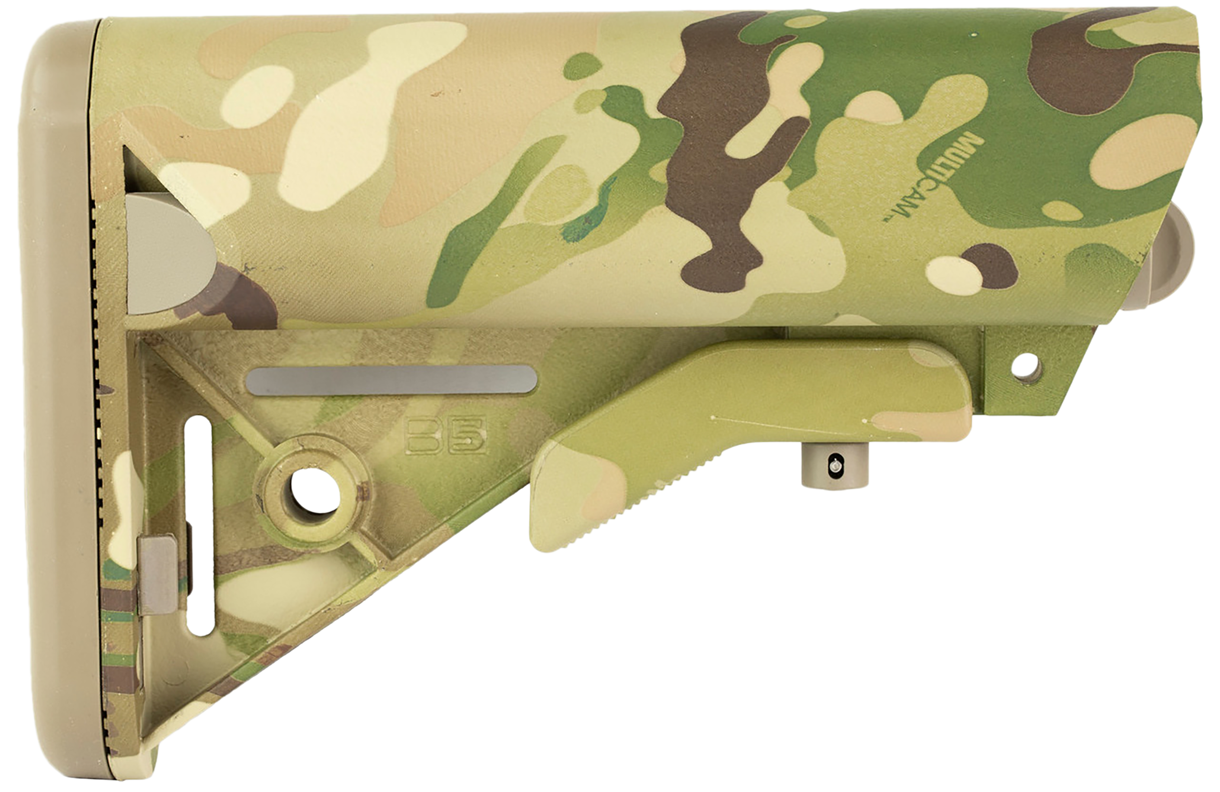 B5 Systems Enhanced SOPMOD AR-15/M4 MultiCam Collapsible Stock - Mil-Spec Tube Not Included
