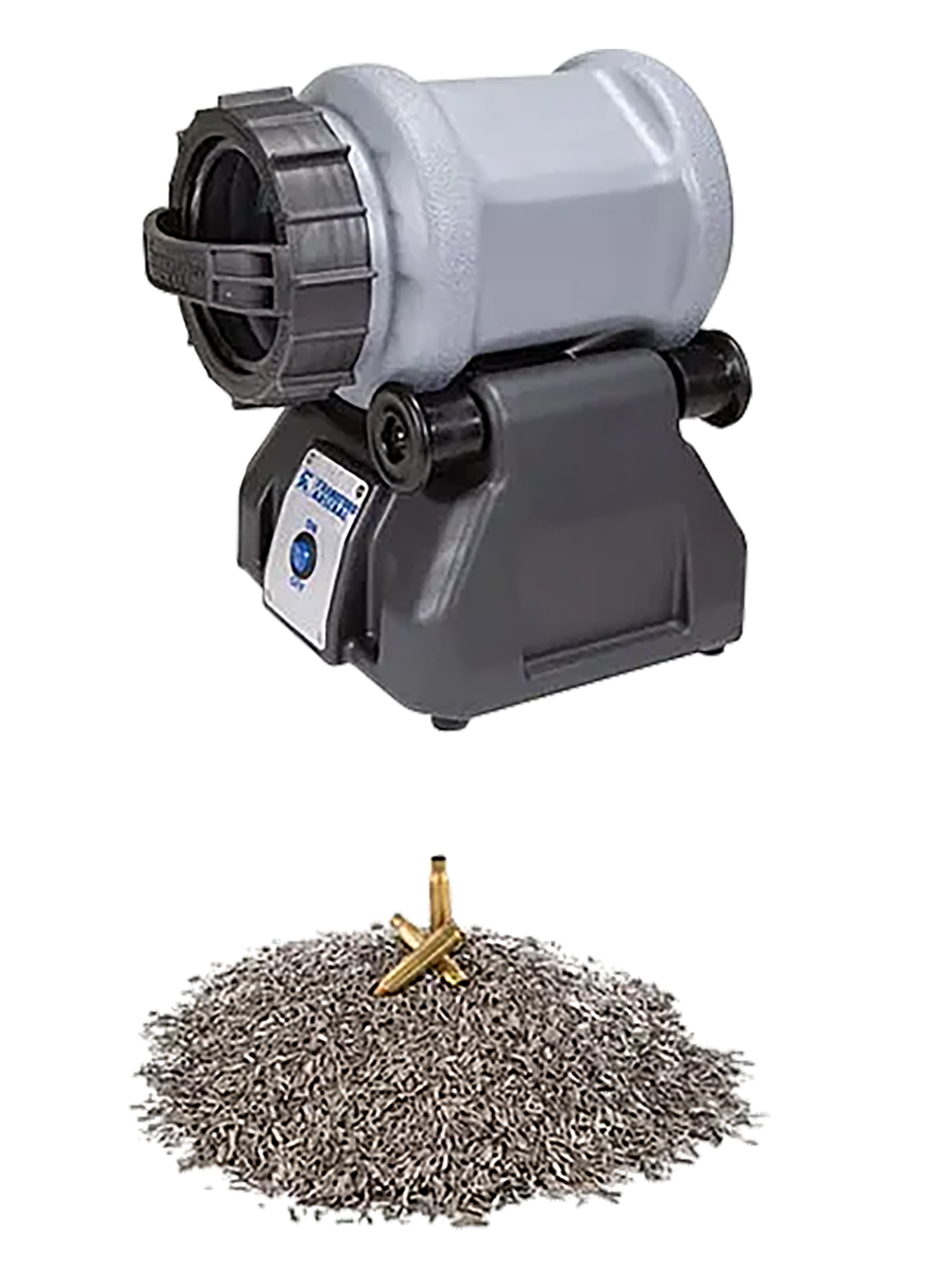 Frankford Arsenal Rotary Tumbler Lite Pro Kit Gray/Blue 300-Pc .223 Brass with 2 lbs Stainless Media