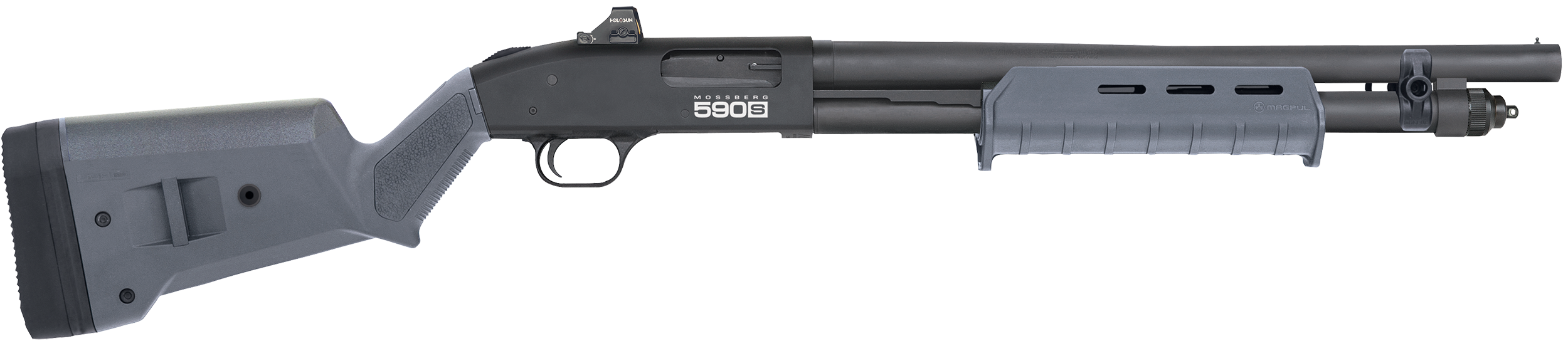 Mossberg 590S Compact 12 Gauge 18.5" 5+1 Pump-Action Shotgun - Holosun Micro Dot, Magpul SGA Stock