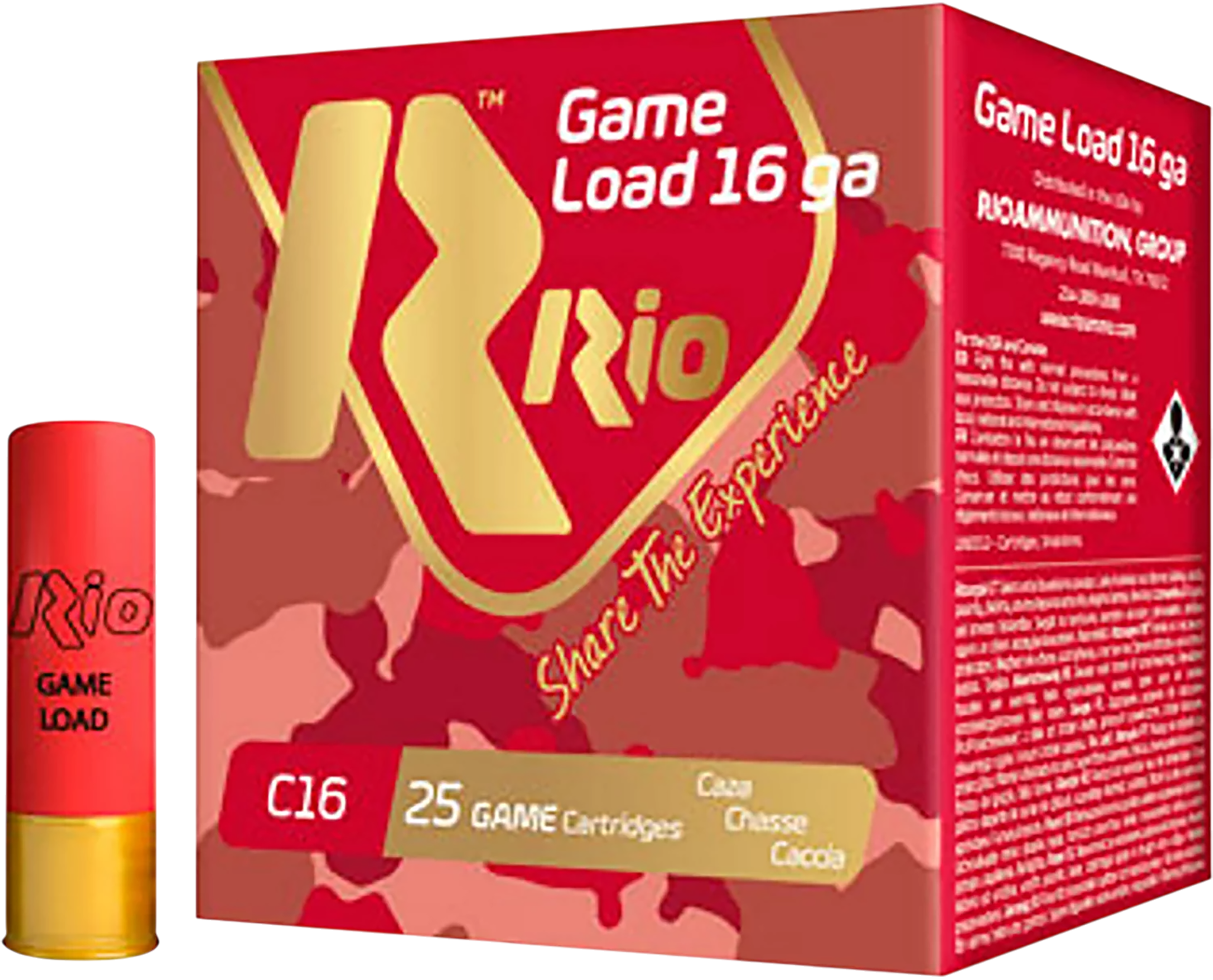 Rio Ammunition Game Load 16 Gauge 2.75" 1-1/8 oz #8 Shot - Box or Case