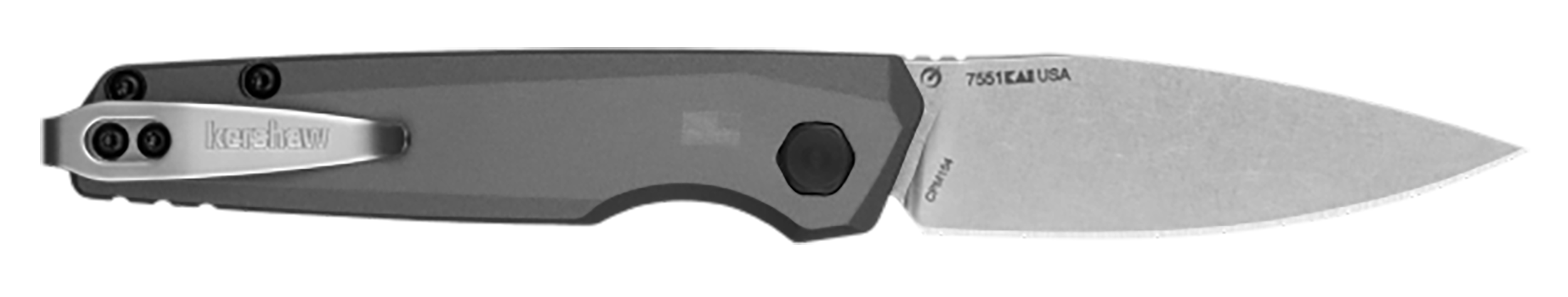 Kershaw Launch 18 2.79" Folding Spear Point Plain Stonewashed CPM-154 Automatic Knife