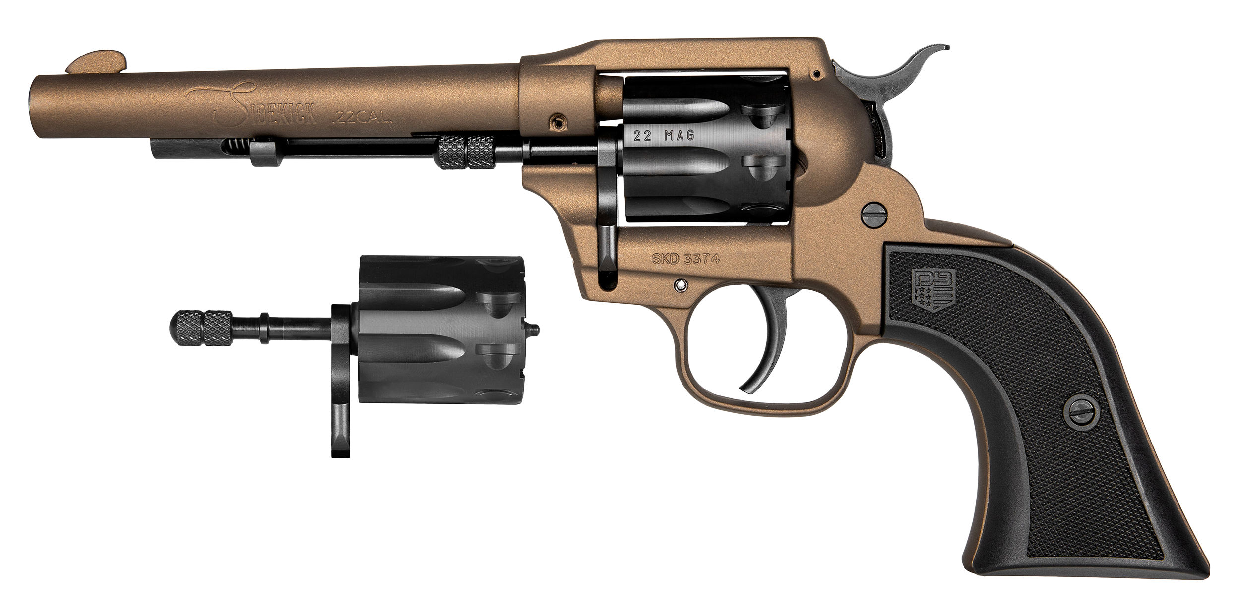 Diamondback Sidekick Convertible 22 LR/22 WMR 5.5" 9-Rd Revolver - Midnight Bronze Cerakote
