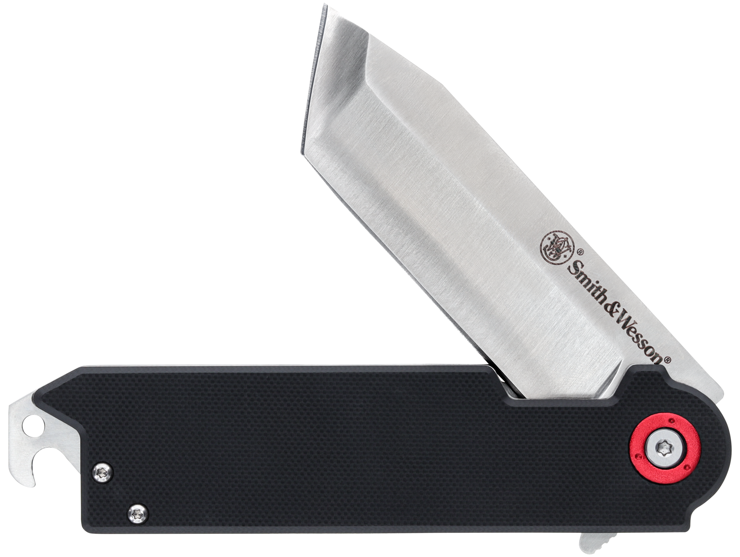 Smith & Wesson Knives Big Benji 3.50" Folding Plain Stainless Steel Blade Black Handle