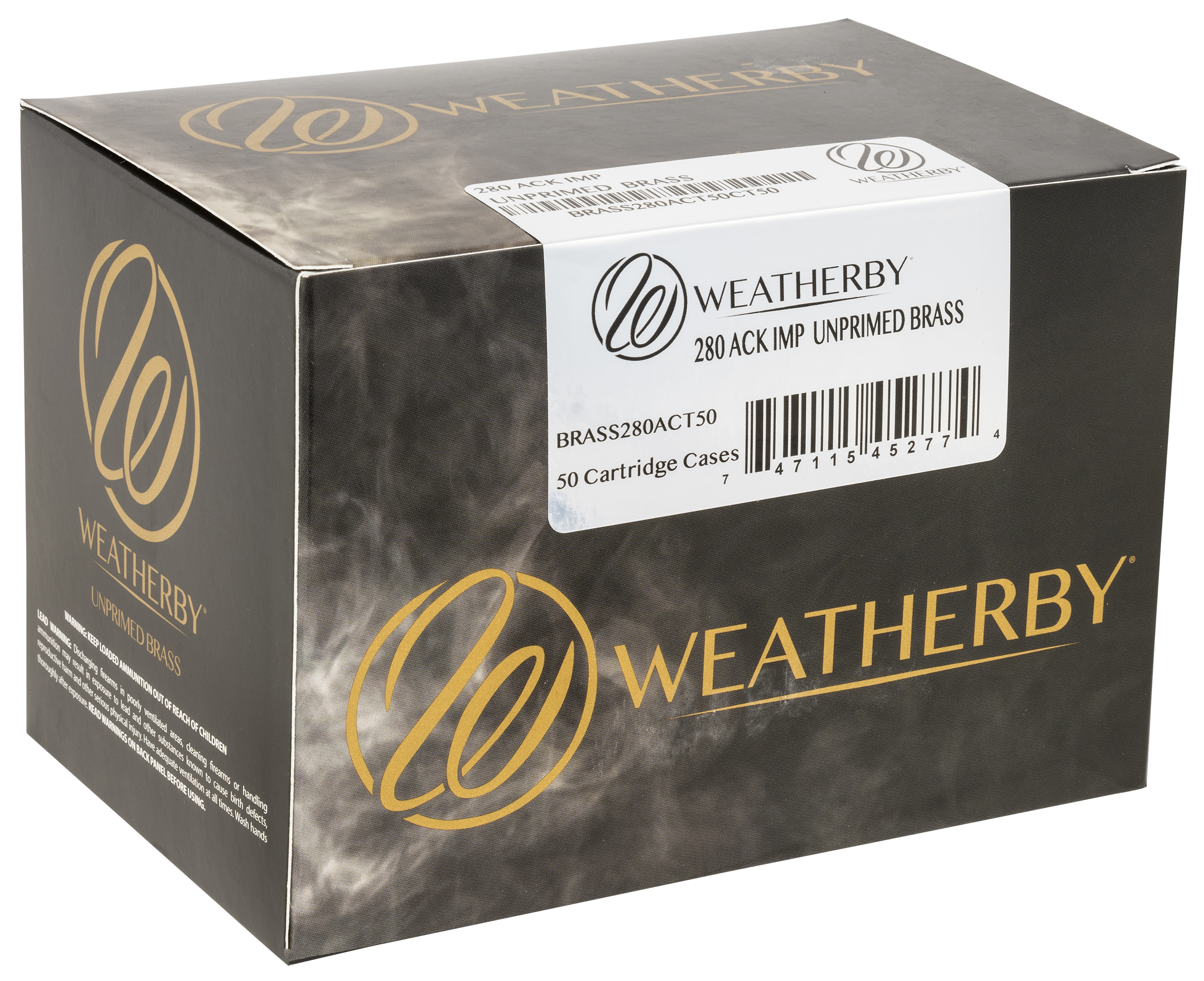 Weatherby 280 Ackley Improved Unprimed Brass Rifle Cases 50/Box