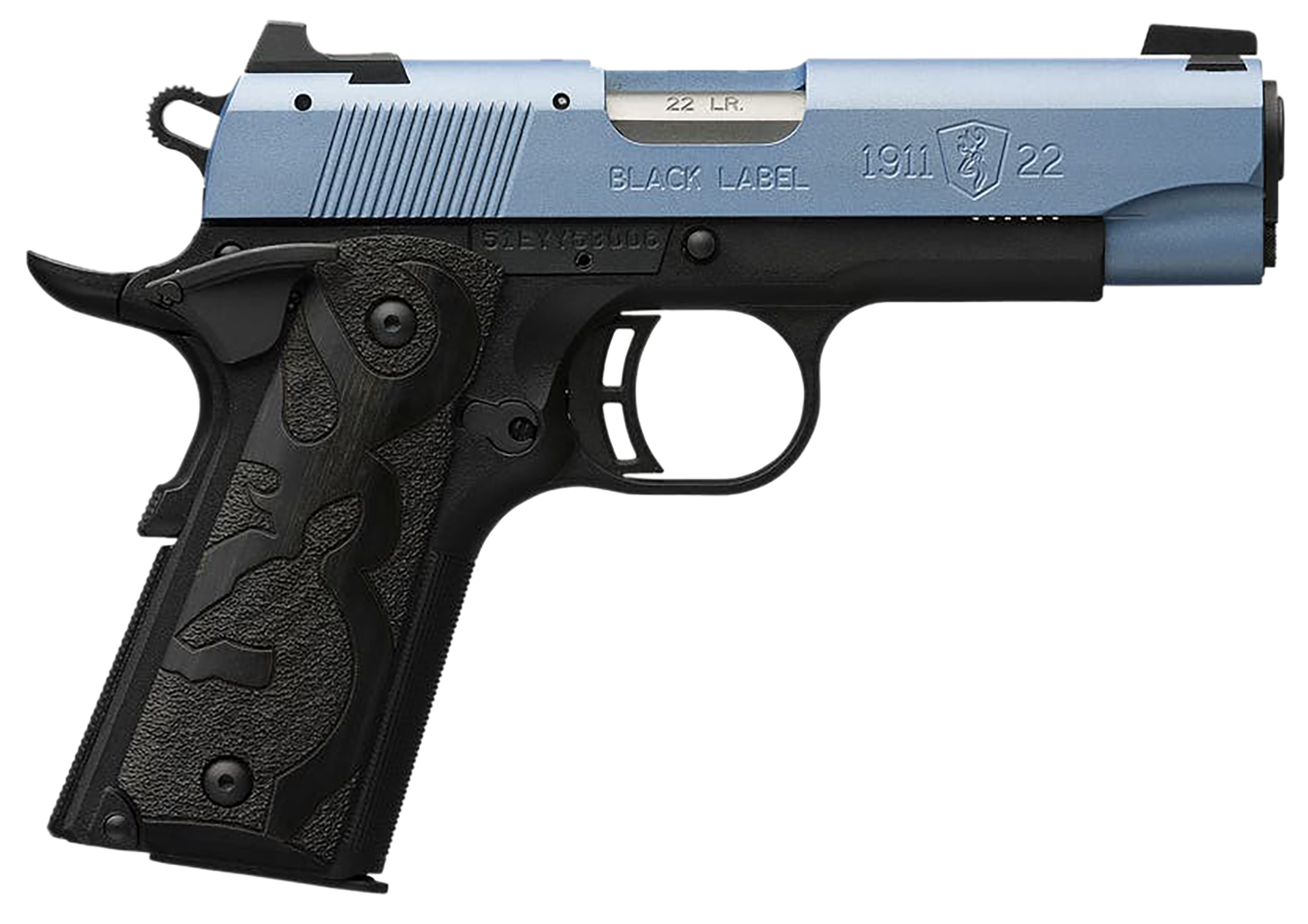 Browning 1911 Black Label Compact 22 LR 3.63" 10+1 Semi-Auto Pistol - Polar Blue Cerakote