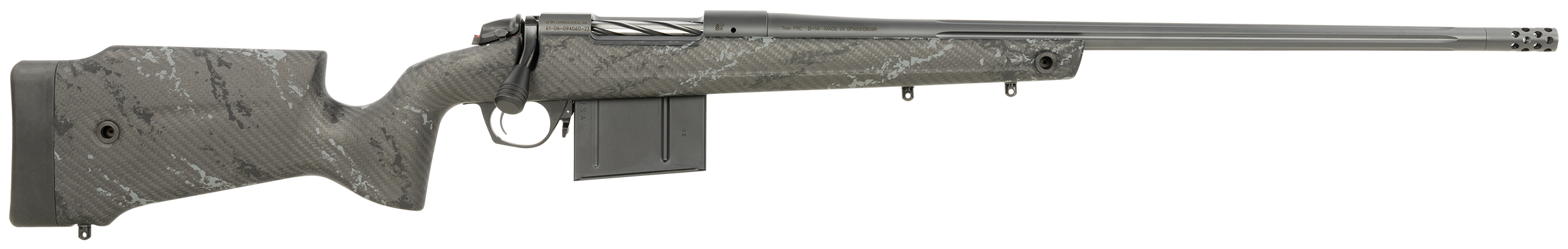 Bergara Rifles B-14 Crest 7mm PRC 22" 5+1 Bolt-Action Rifle - Sniper Gray Cerakote Carbon Fiber Stock