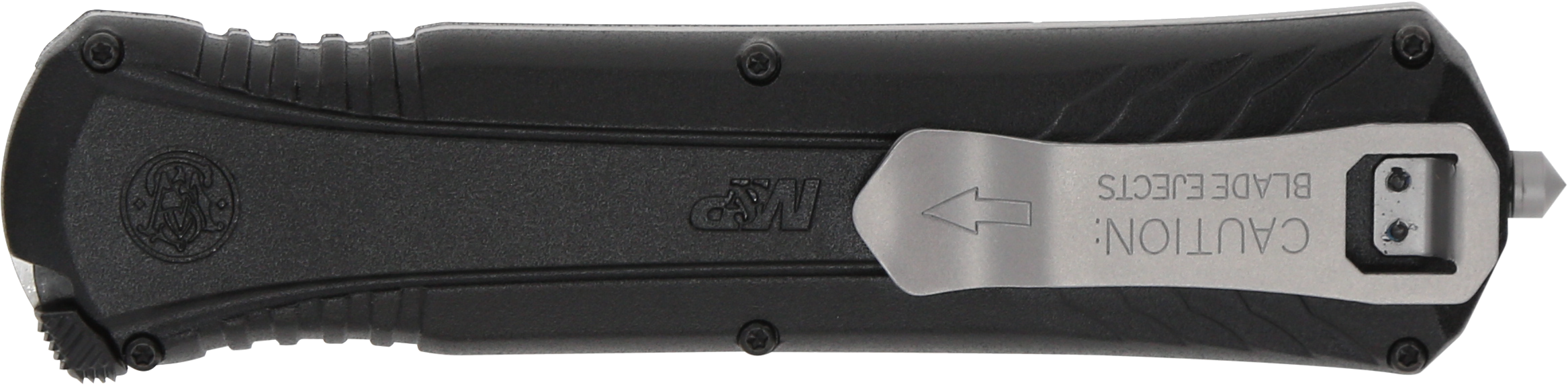 Smith & Wesson Knives M&P 3.50" OTF Dagger AUS-8A Satin Plain Edge Black Handle