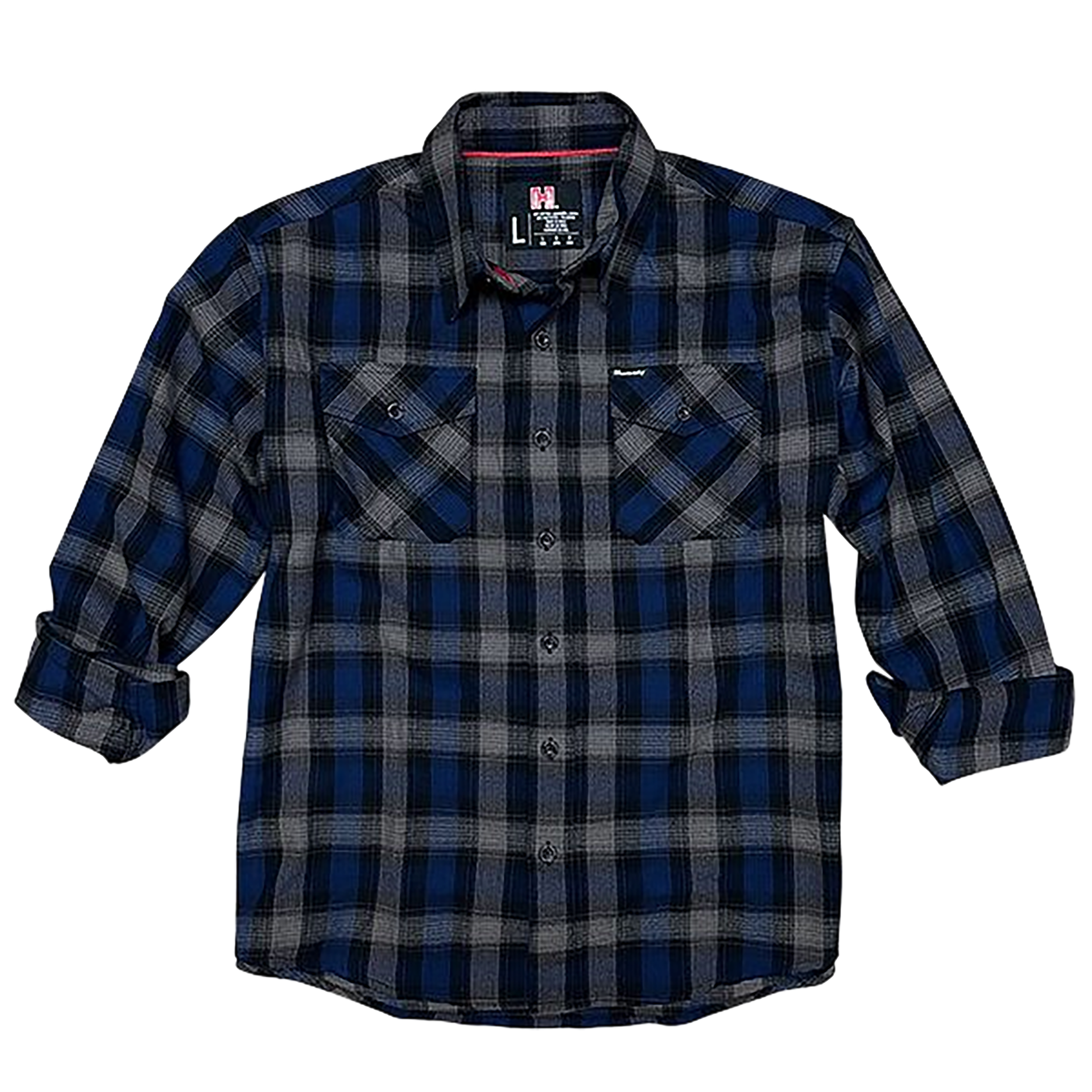 Horizon Design Hornady Gear Flannel Shirt 2XL Navy/Black/Gray Cotton/Polyester Button Up