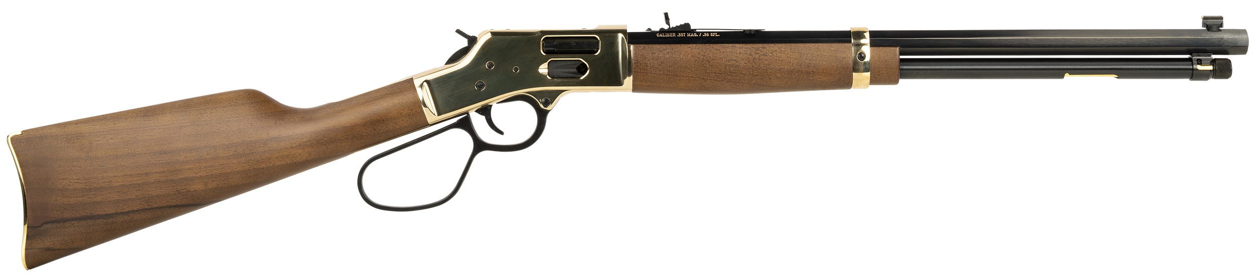 Henry H006GMLL Big Boy Side Gate 357 Mag/38 Special 20" 10+1 Lever-Action Rifle - Polished Brass Receiver, American Walnut, Large Loop