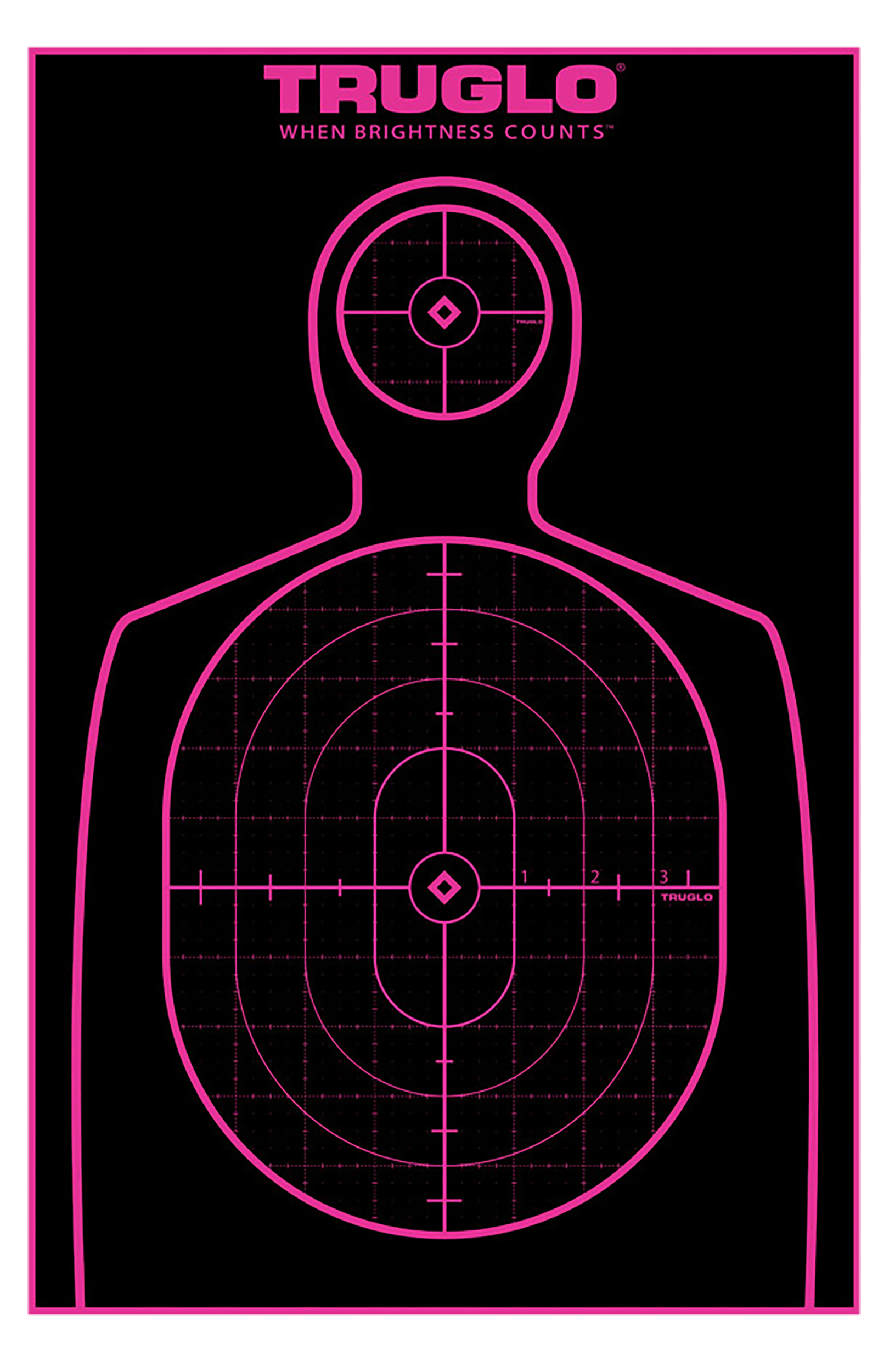 TruGlo Tru-See Handgun Silhouette Target 12"x18" Black/Pink 12 Pack