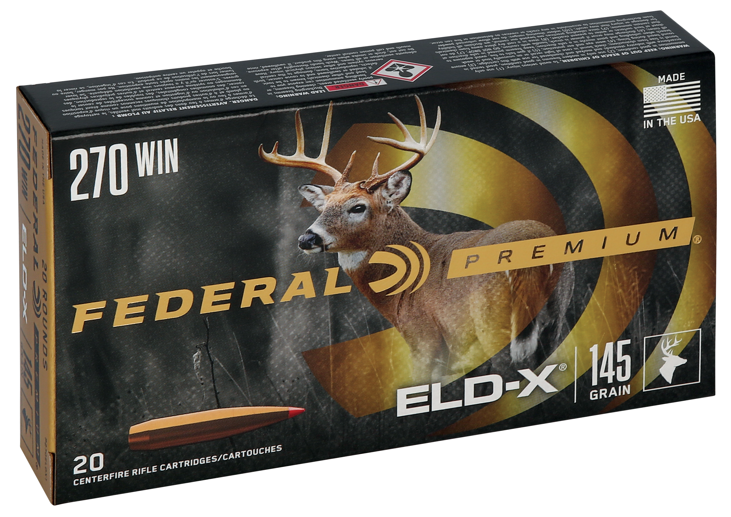 Federal Premium ELD-X 270 Win 145gr 20 Rd - Box or Case