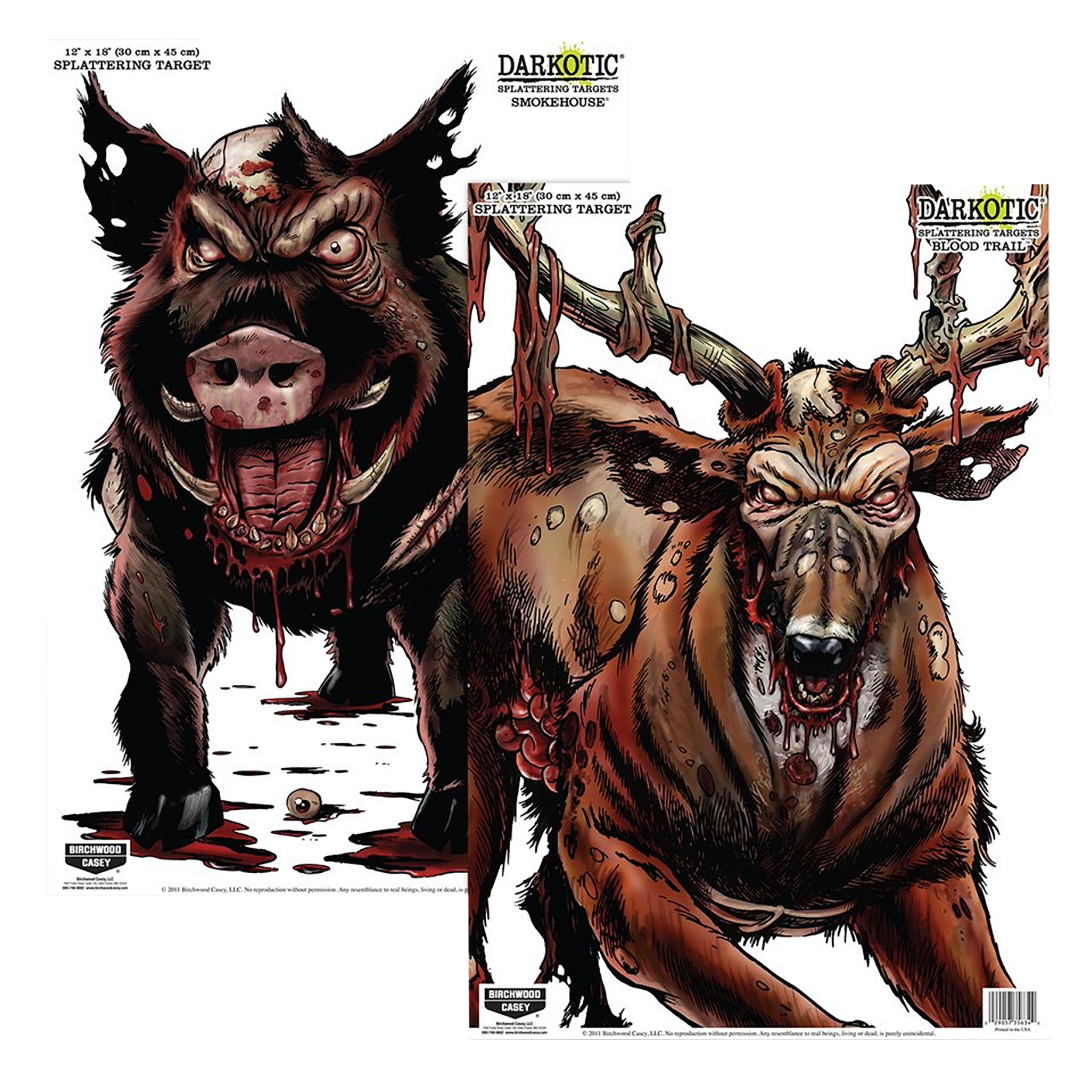 Birchwood Casey Darkotic Smokehouse & Blood Trail Zombie 12x18 Splatter 8 Targets