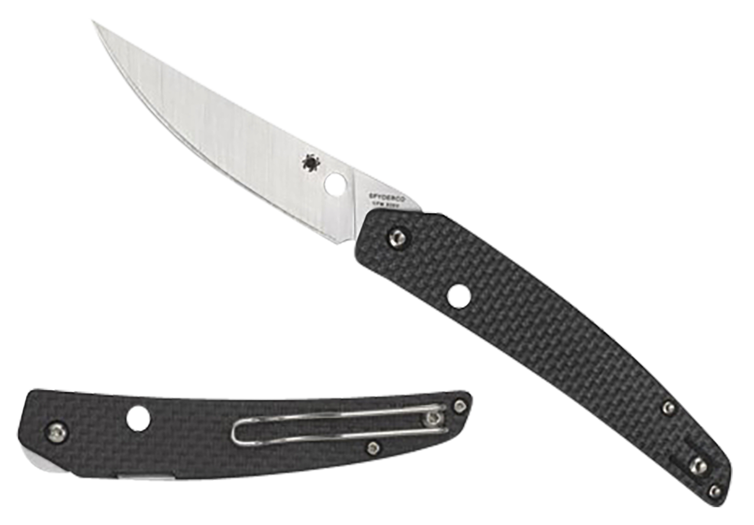 Spyderco Ikuchi C242CFP 3.26" CPM S30V Plain Edge Carbon Fiber/G10 Folding Knife