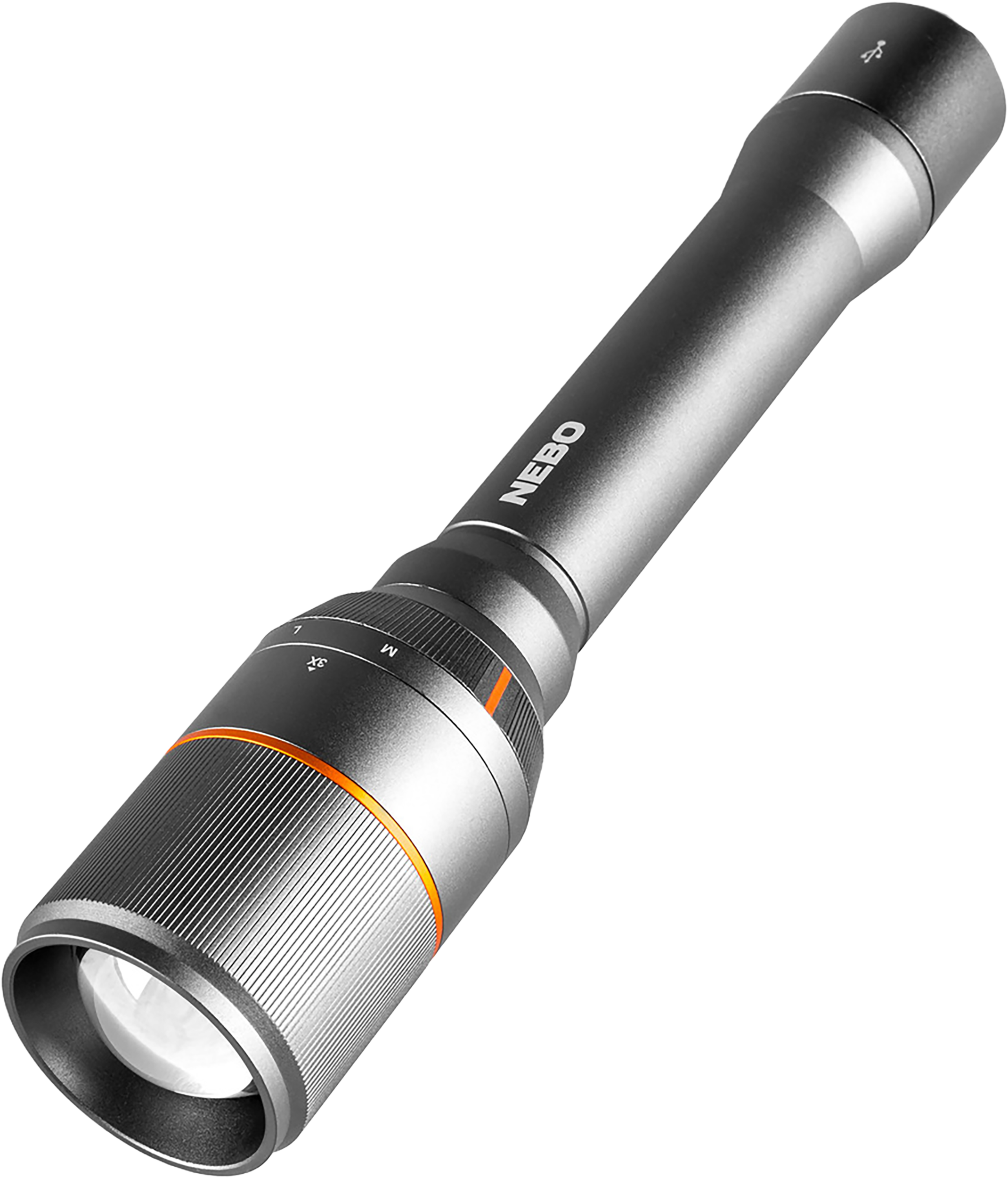NEBO Davinci 5000 Rechargeable Flashlight 100/1000/5000 Lumens LED - Gray