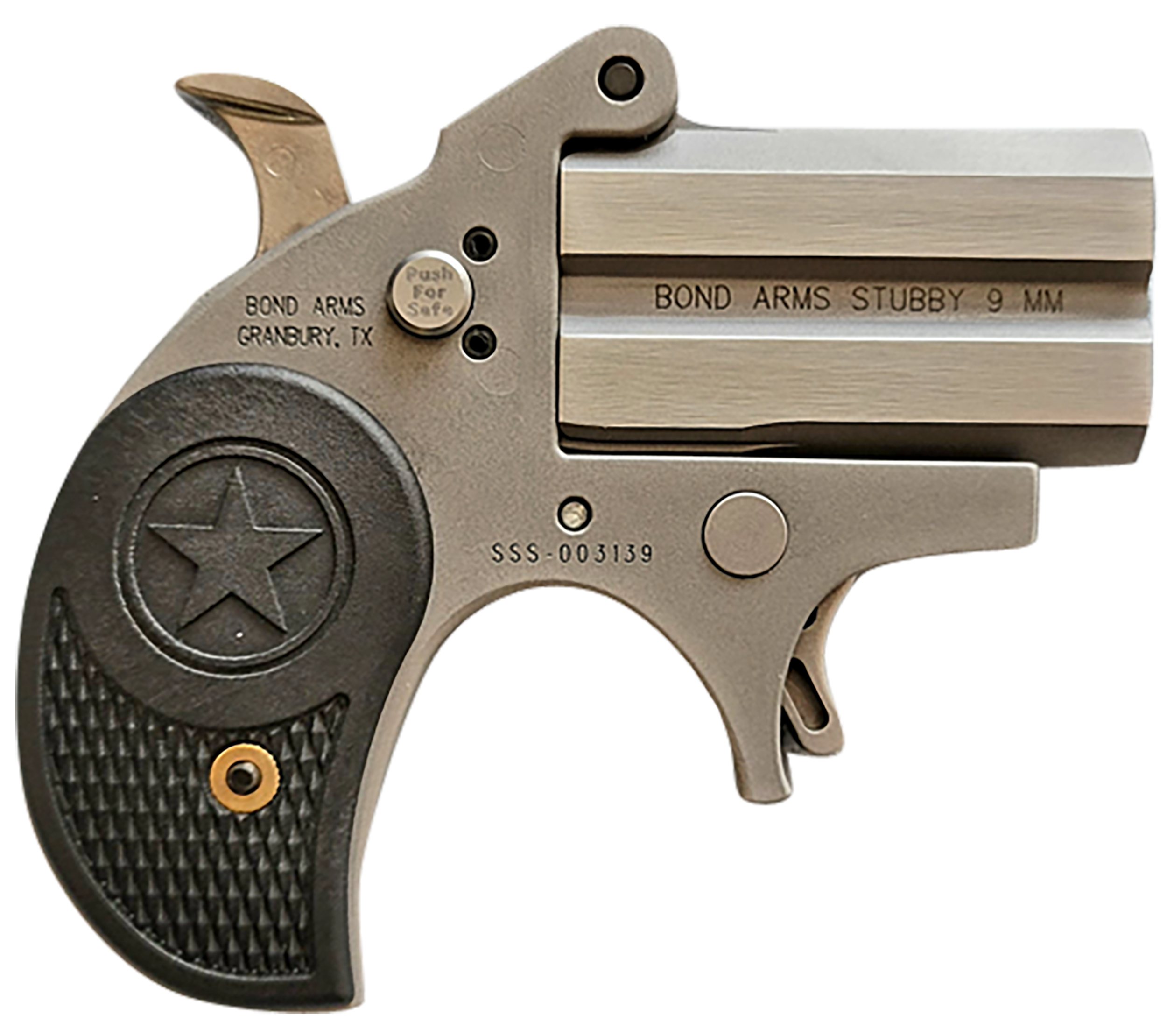 Bond Arms Stubby Stinger RS 9mm Luger 2.20" 2-Rd Break-Action Derringer - Matte Stainless