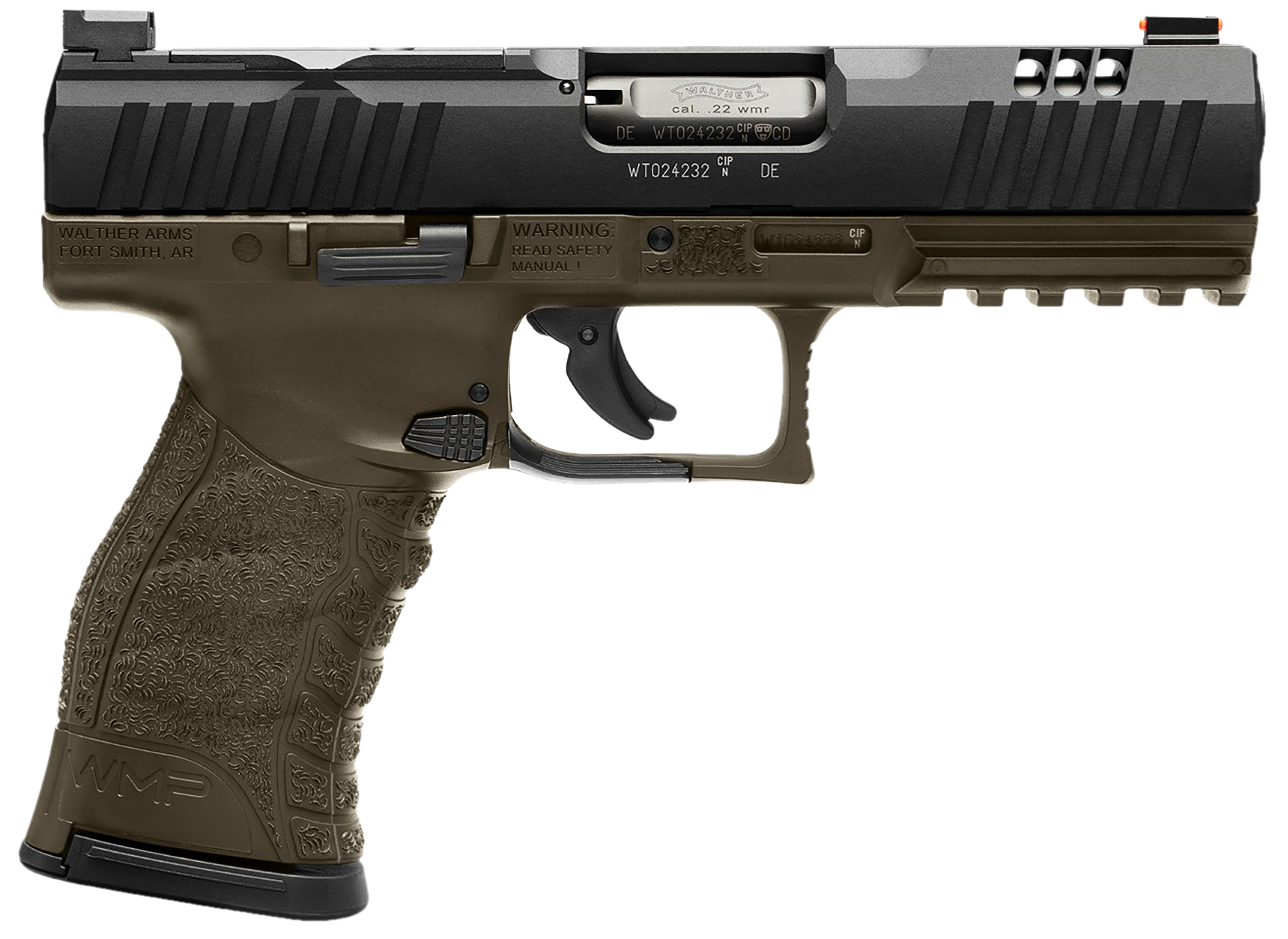 Walther Arms WMP Military 22 WMR 4.50" 15+1 DAO Semi-Auto Pistol - OD Green