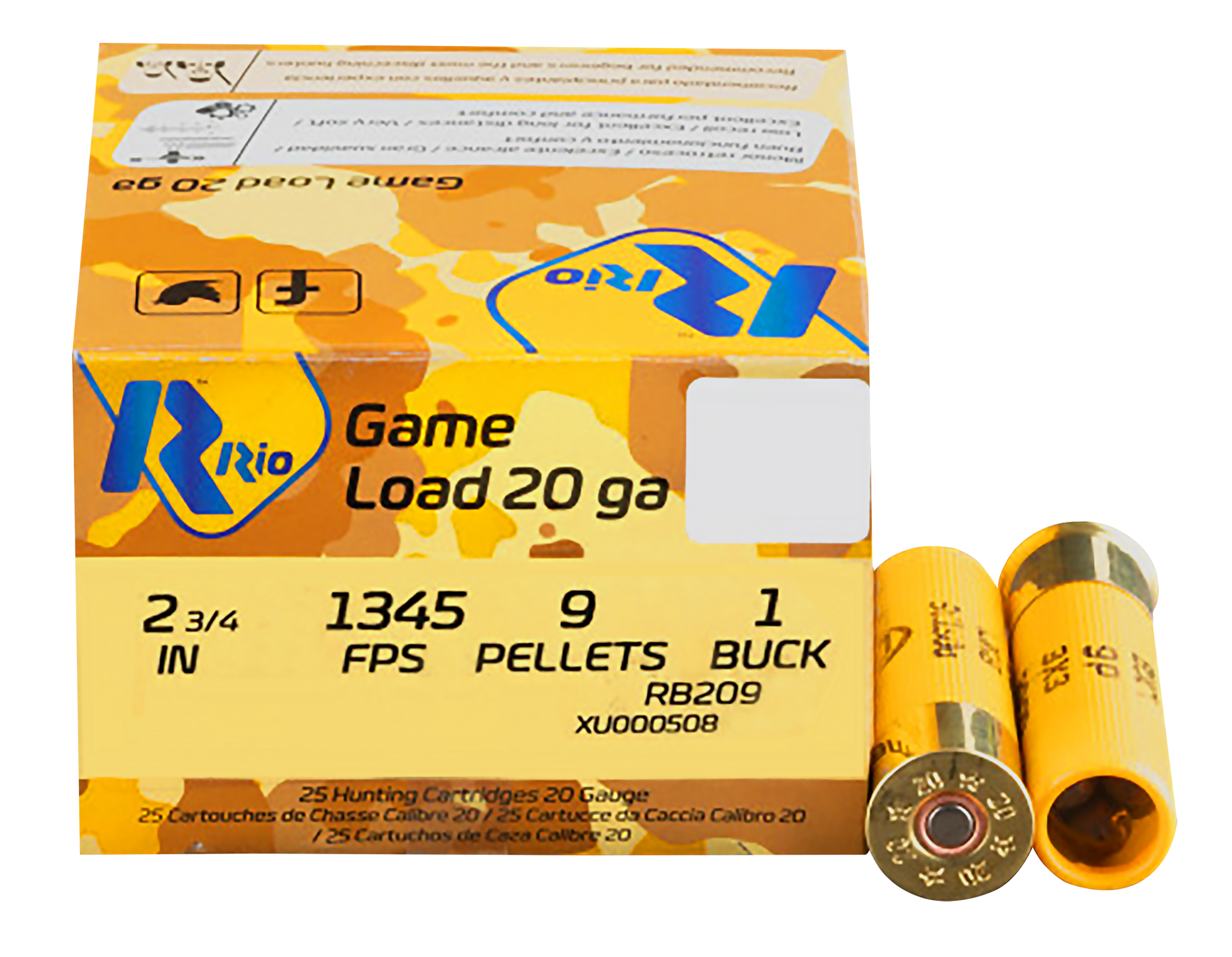 Rio Ammunition Royal Buck 20 Gauge 2.75" 1 1/8 oz #1 Buck Shot 25 Rd - Box or Case