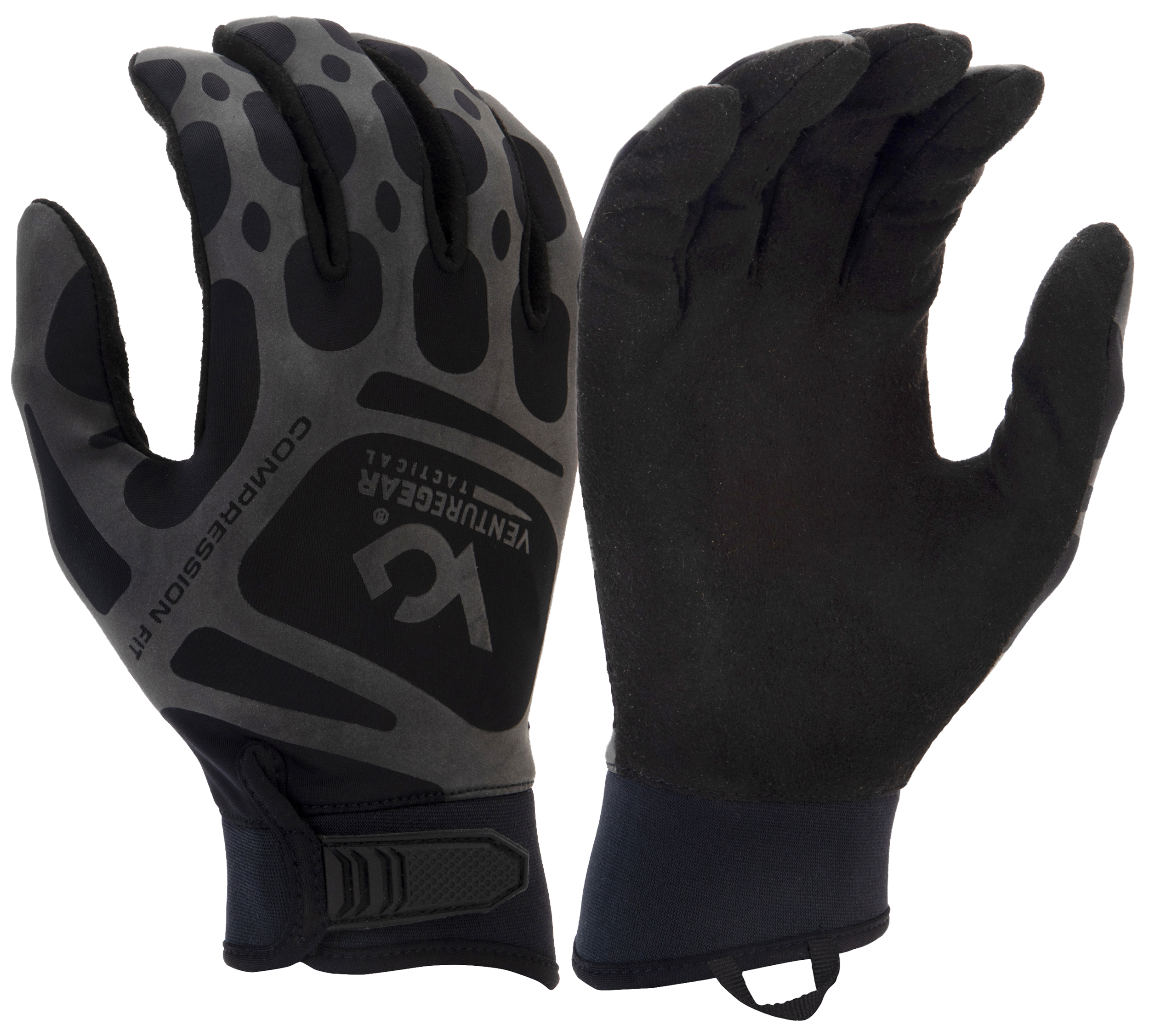 Pyramex VGTG10 Compression Training Gloves Black Synthetic Leather XL Hook & Loop