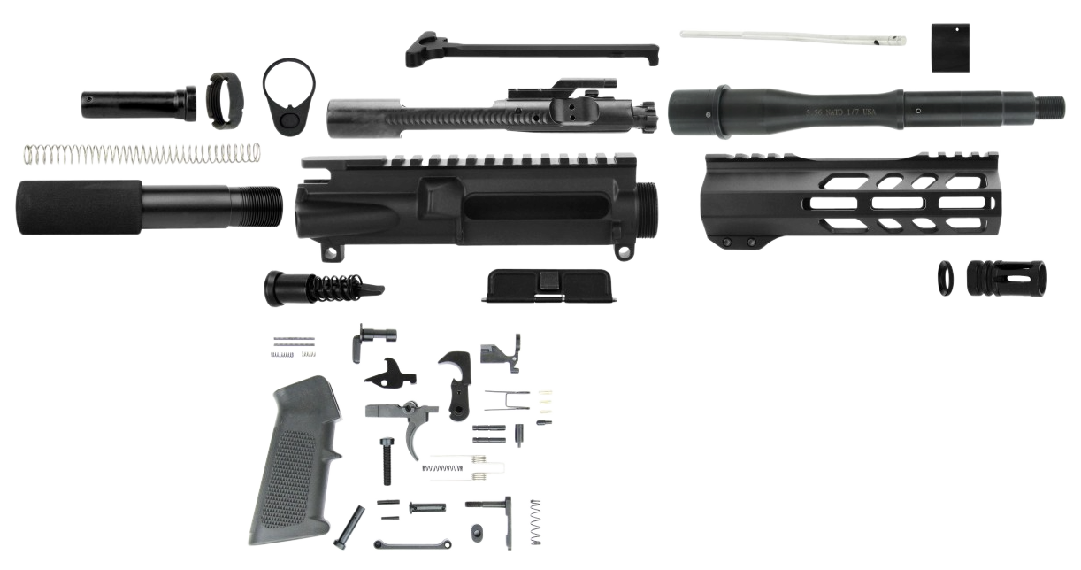 TacFire AR Build Kit 5.56x45mm NATO 7.5" Barrel Black