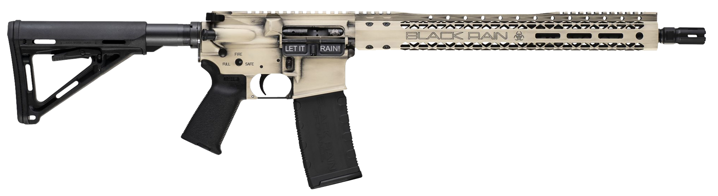 Black Rain Ordnance Spec 15+ We The People 5.56x45mm NATO 16" 30+1 Semi-Auto AR-15 Rifle - Light Sand Battleworn