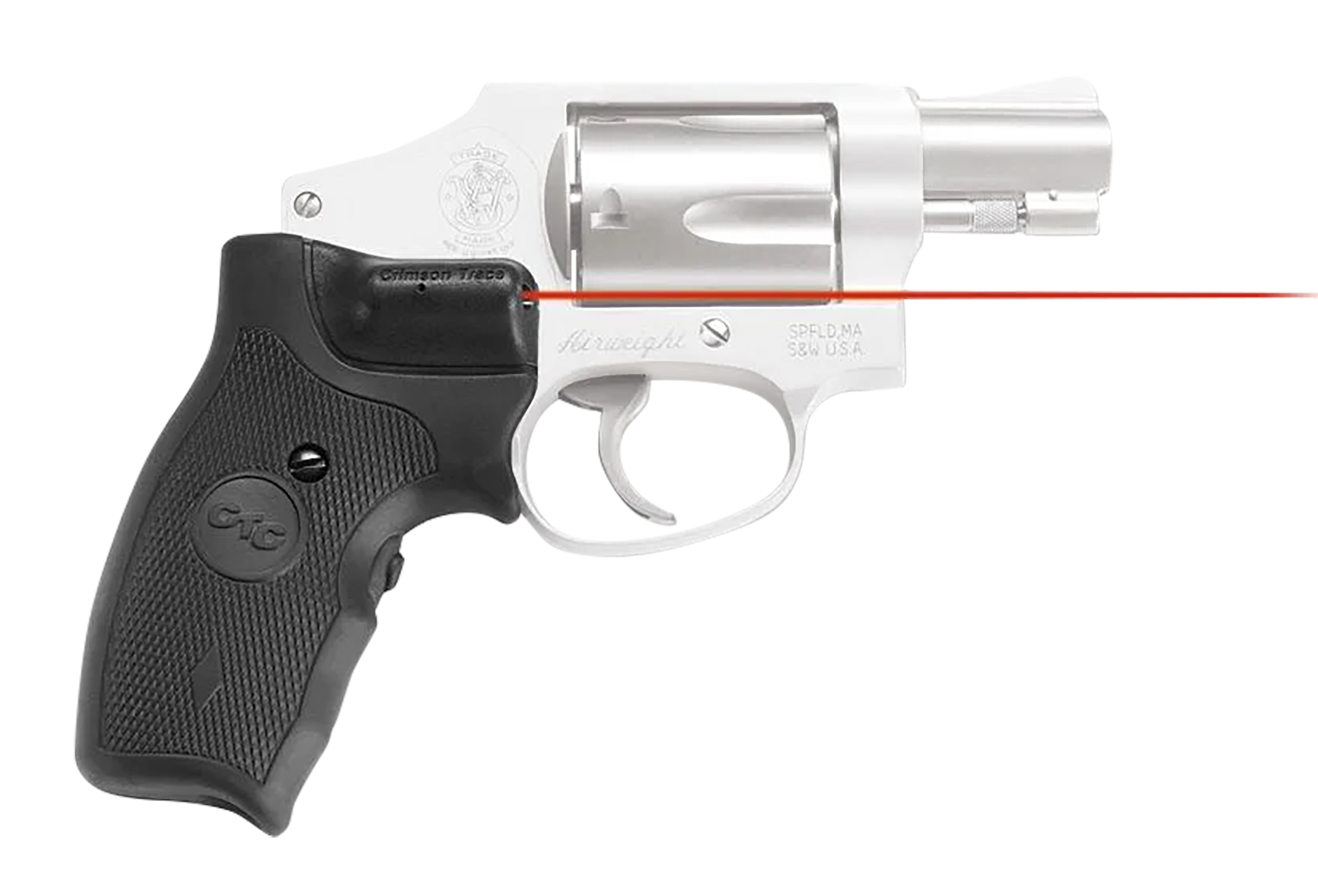 Crimson Trace LG-305 Lasergrips Red Laser Sight for S&W J-Frame Round Butt - Black Polymer Extended